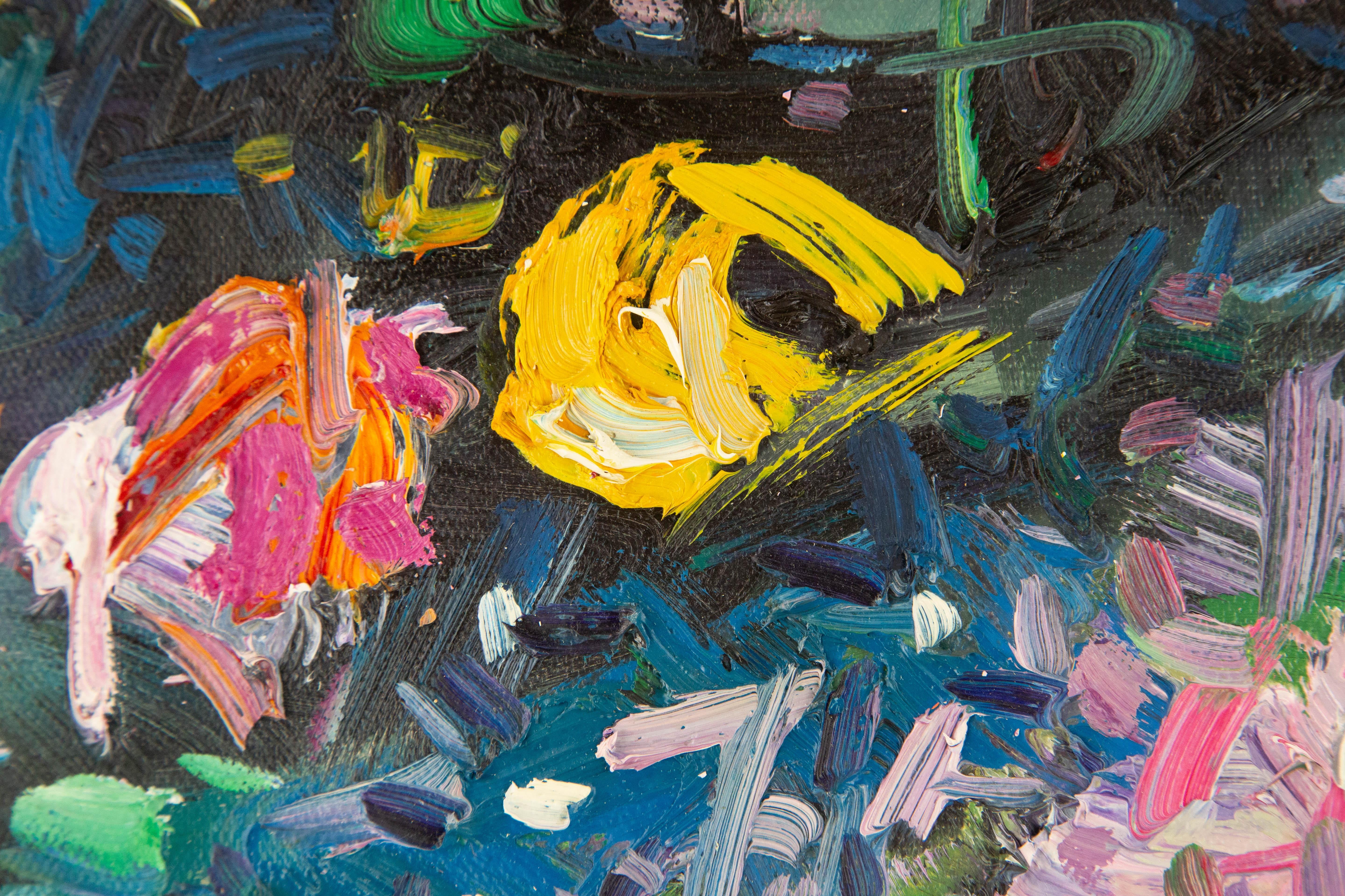 Zhenzhong Liu Floral Original Oil On Canvas 
