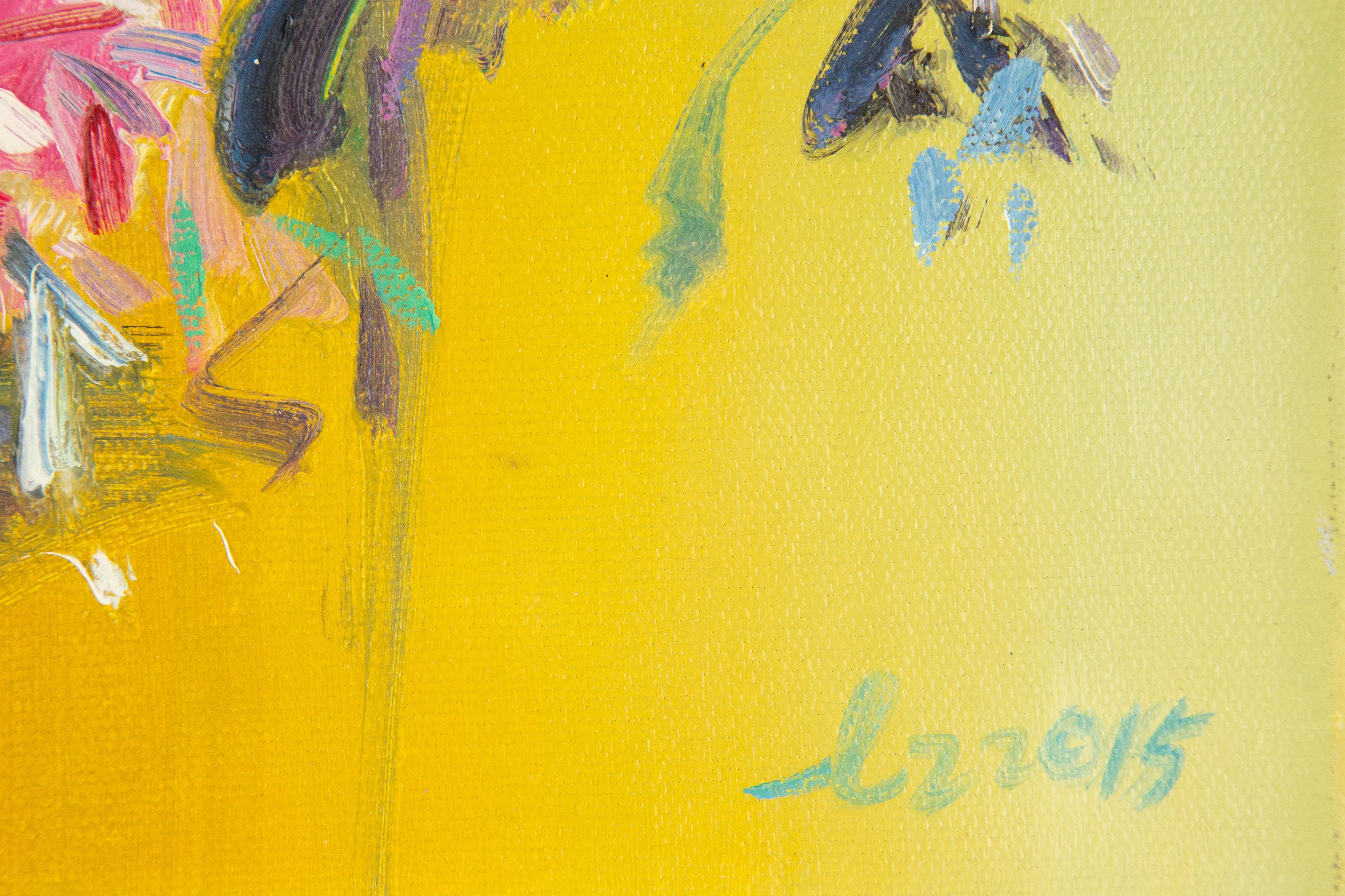 Zhenzhong Liu Floral Original Oil On Canvas 