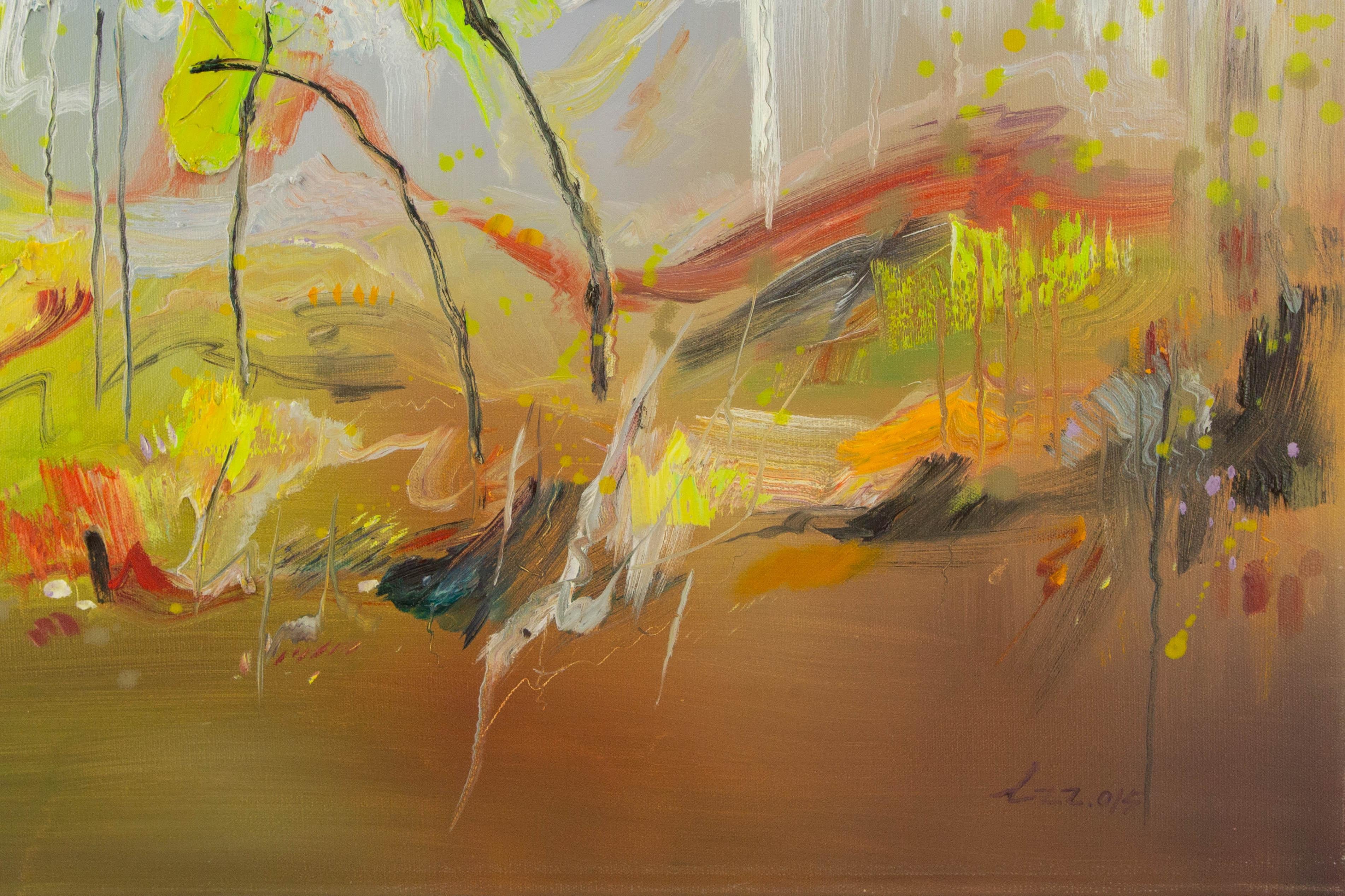 Zhenzhong Liu Floral Original Oil On Canvas 
