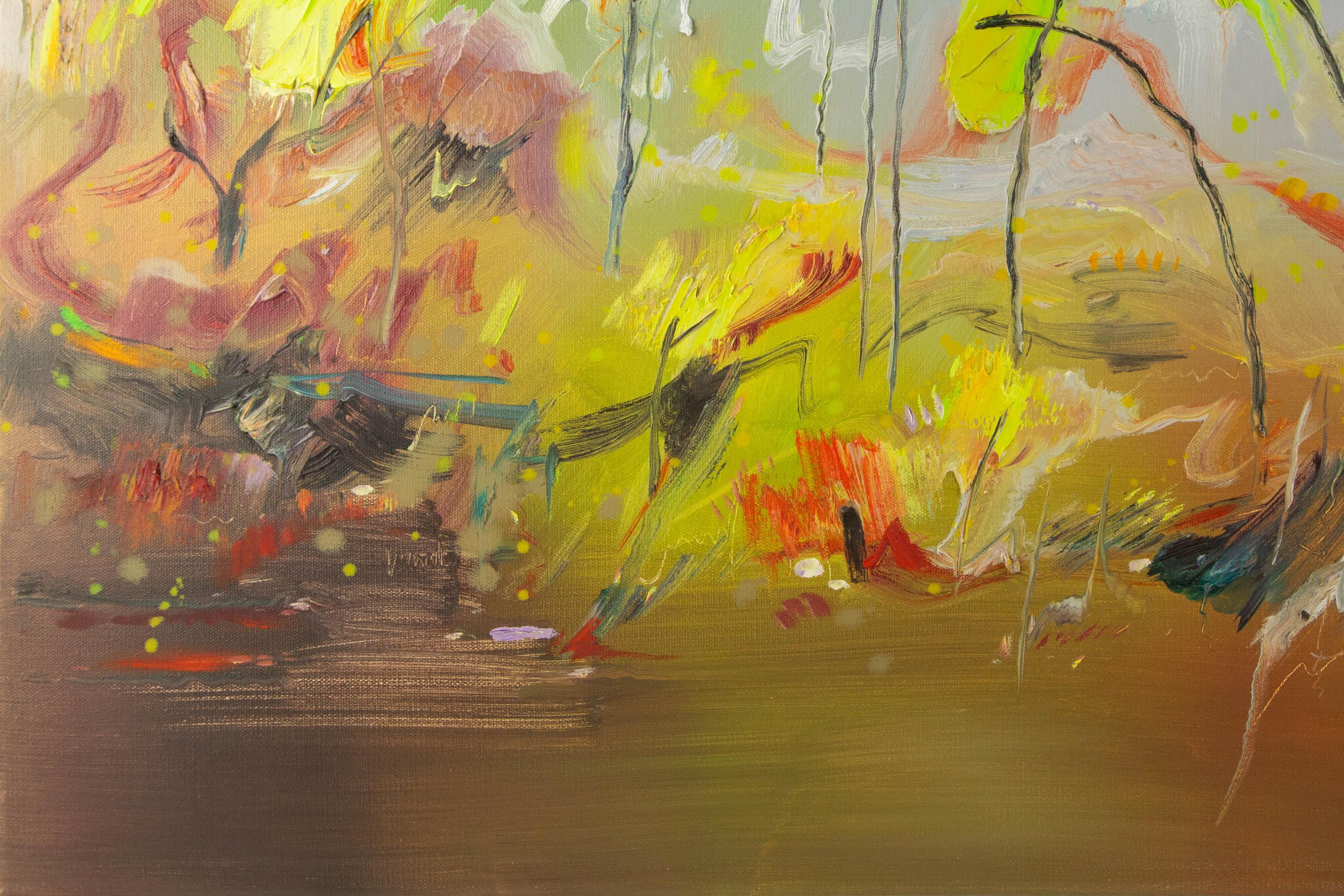 Zhenzhong Liu Floral Original Oil On Canvas 