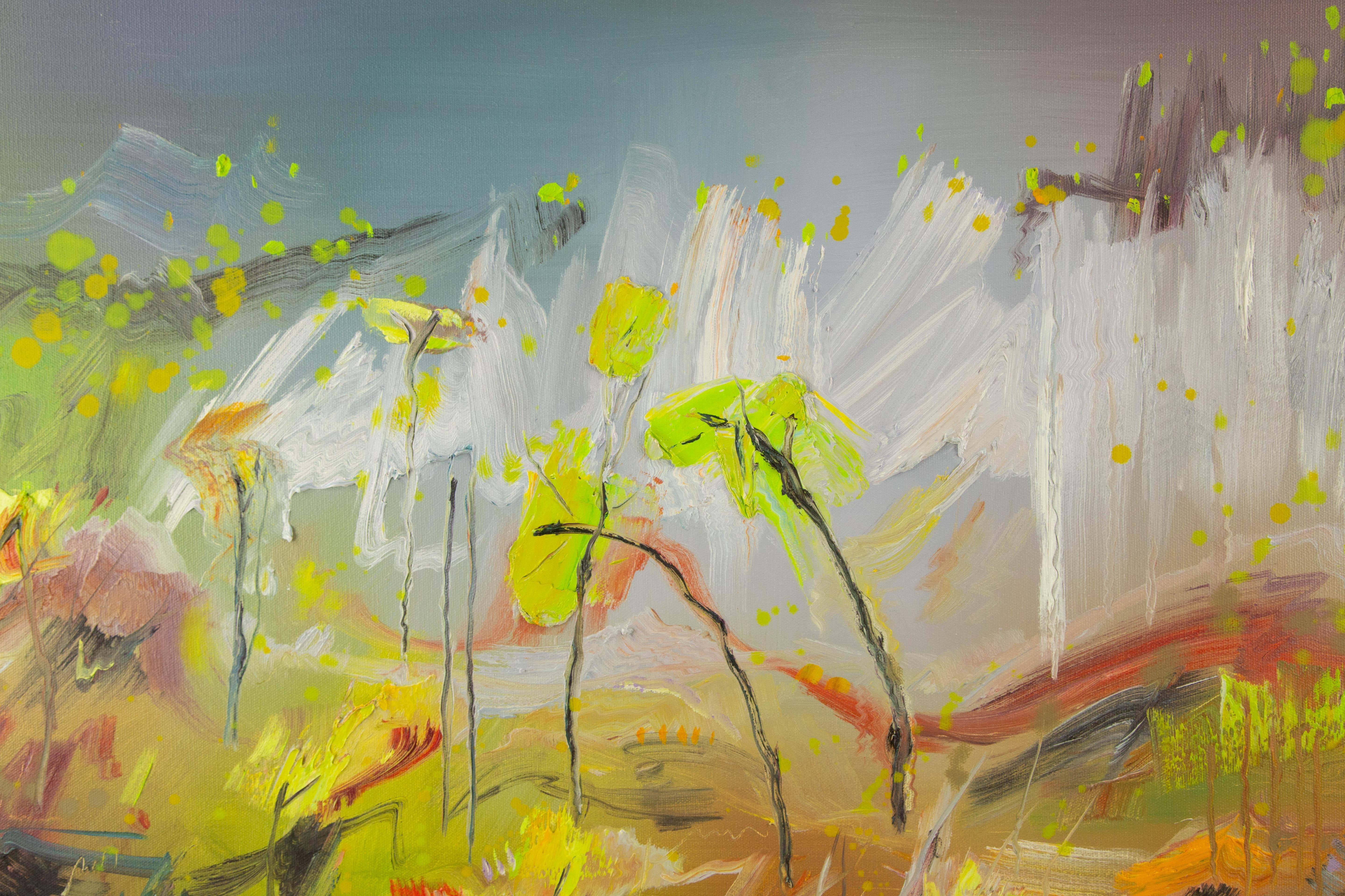 Zhenzhong Liu Floral Original Oil On Canvas 