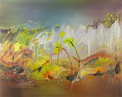 Zhenzhong Liu Olio originale su tela "Fiori d'autunno"