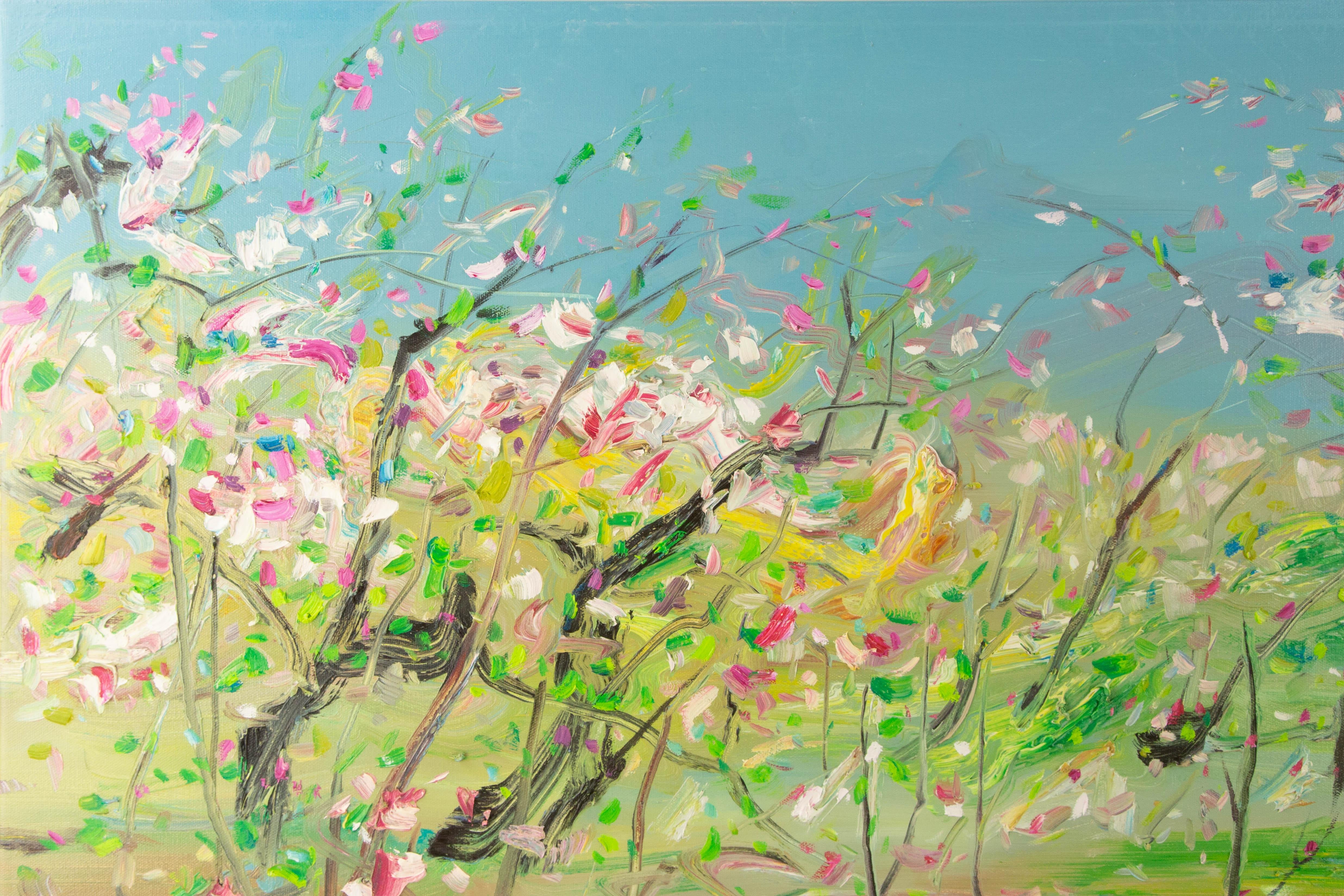 Zhenzhong Liu Floral Original Oil On Canvas 