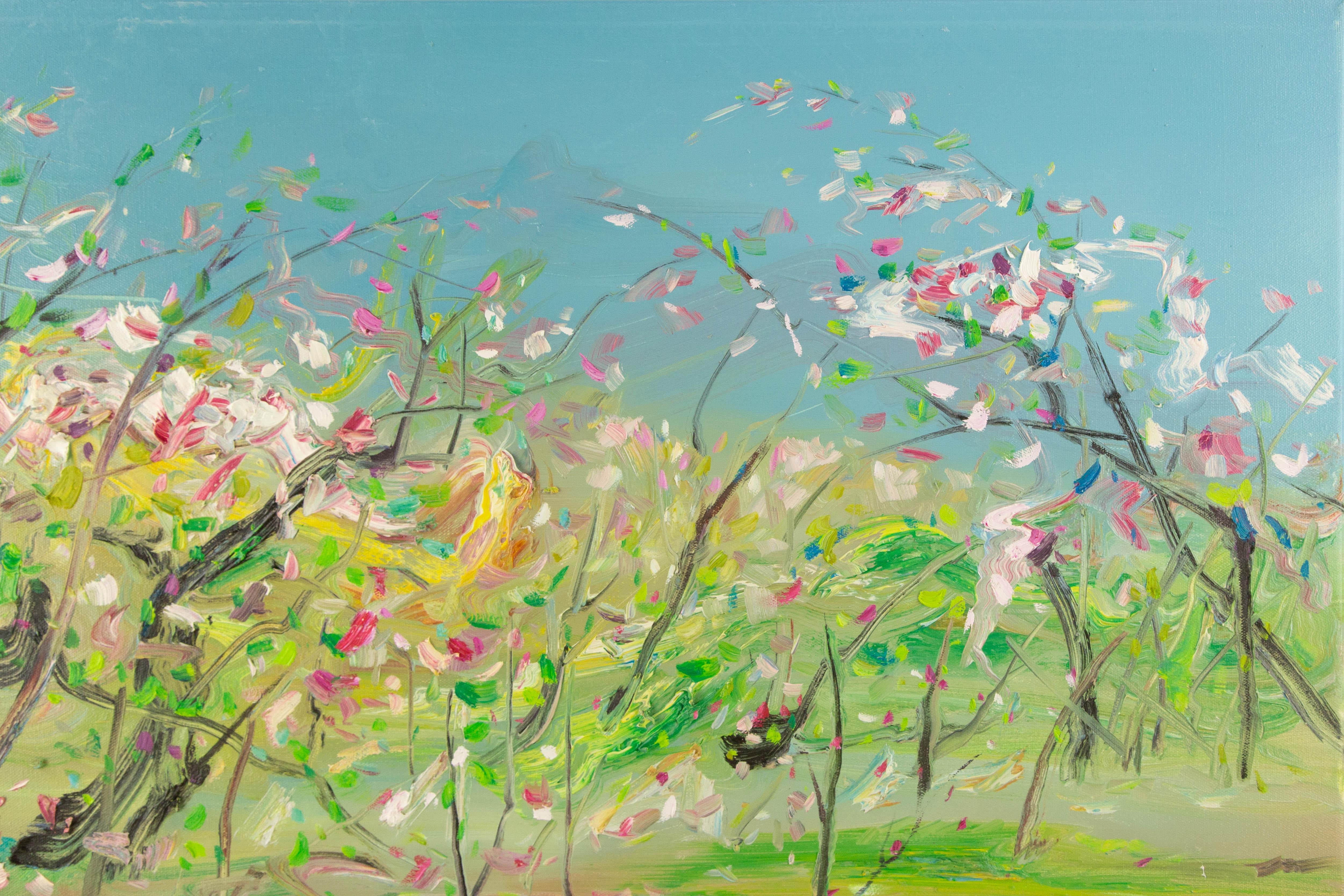Zhenzhong Liu Floral Original Oil On Canvas 