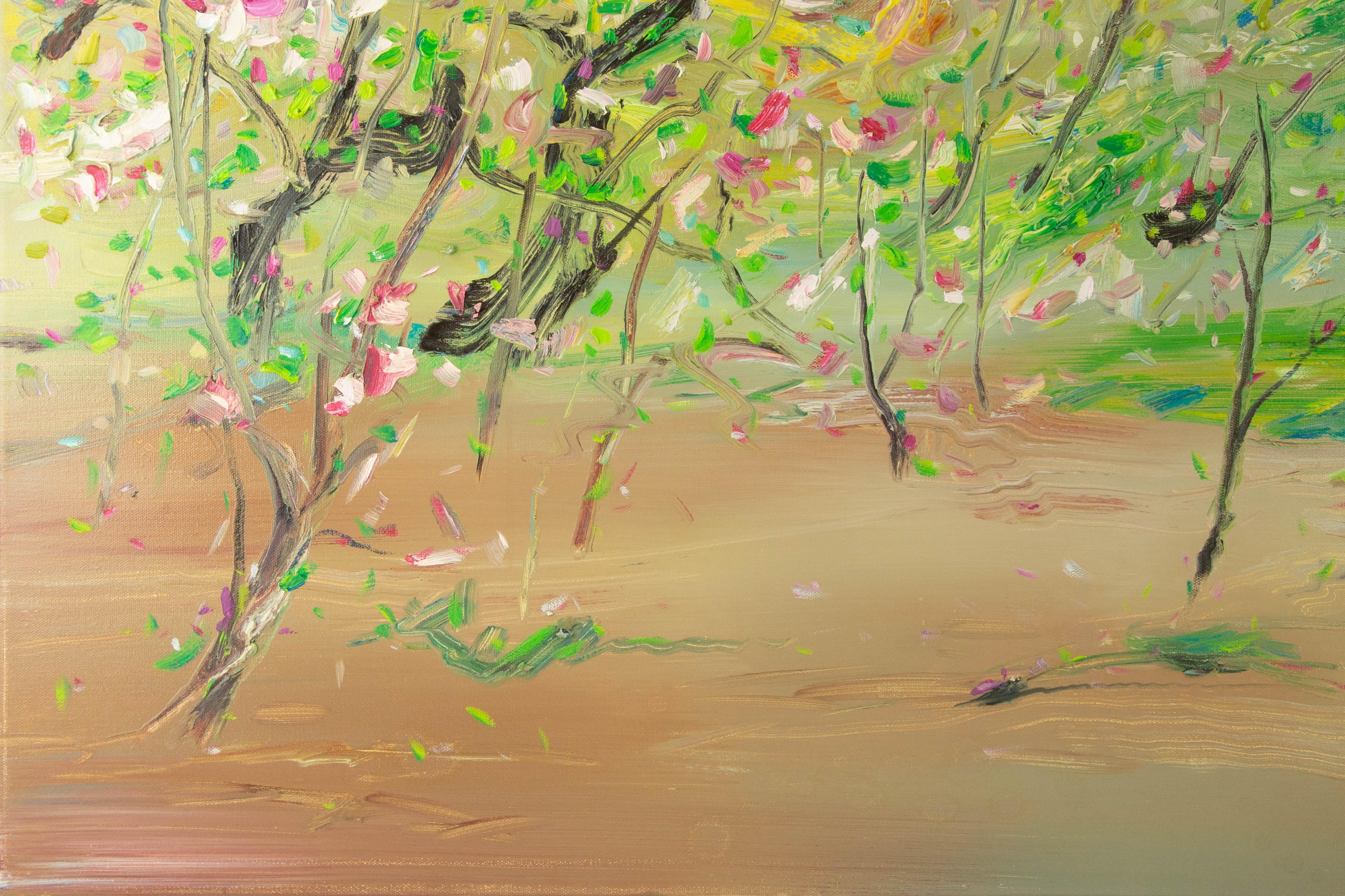 Zhenzhong Liu Floral Original Oil On Canvas 