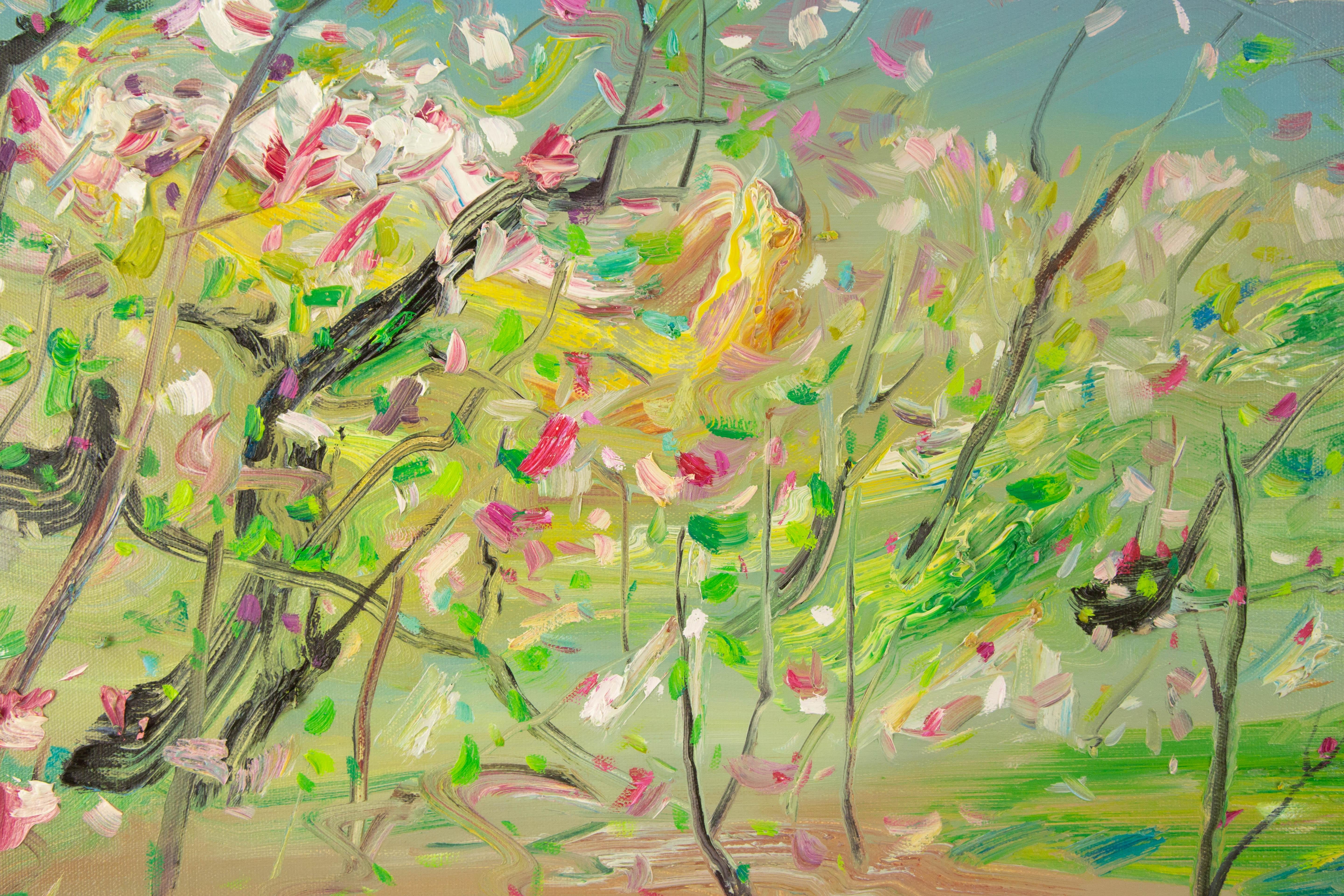 Zhenzhong Liu Floral Original Oil On Canvas 