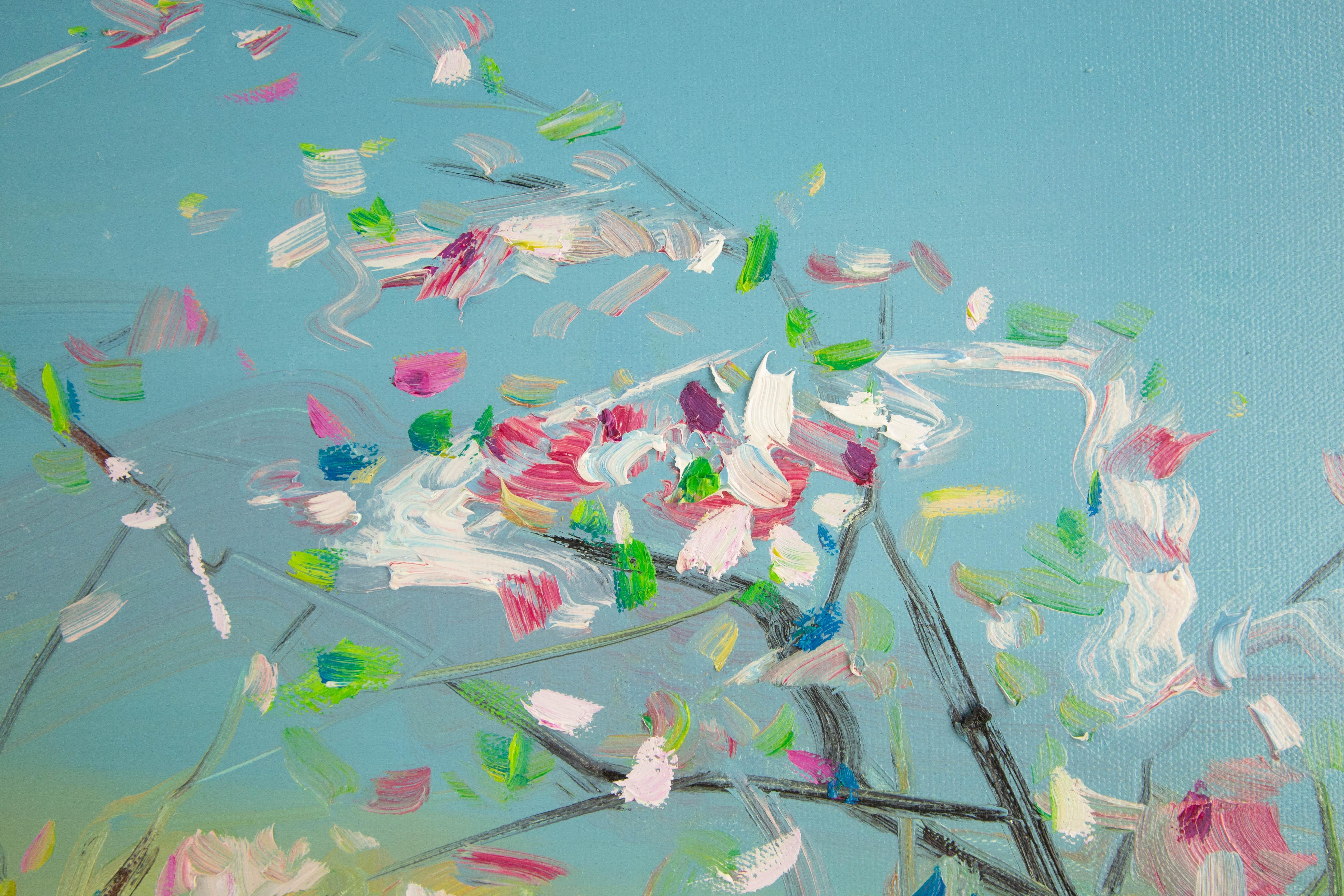 Zhenzhong Liu Floral Original Oil On Canvas 