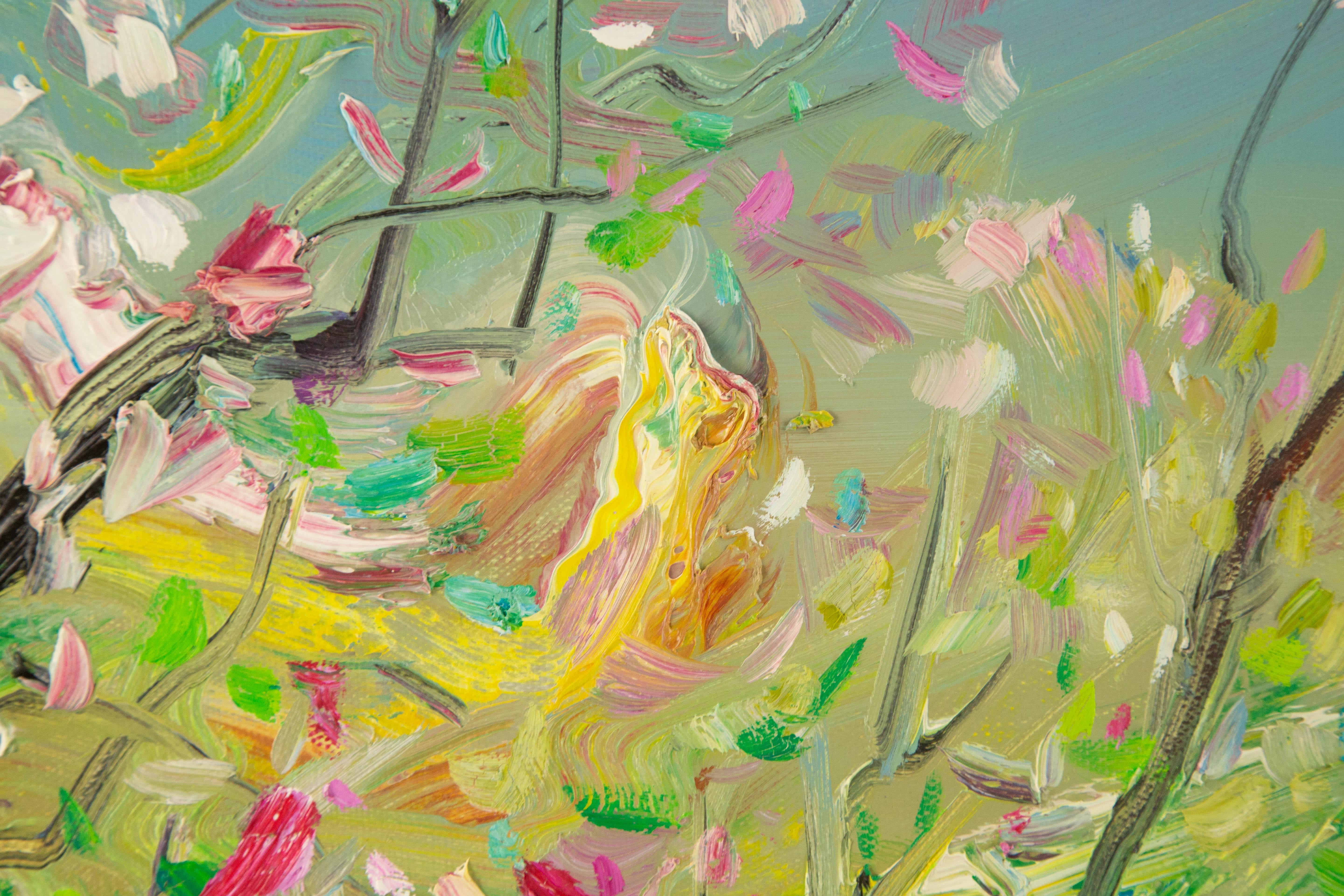 Zhenzhong Liu Floral Original Oil On Canvas 