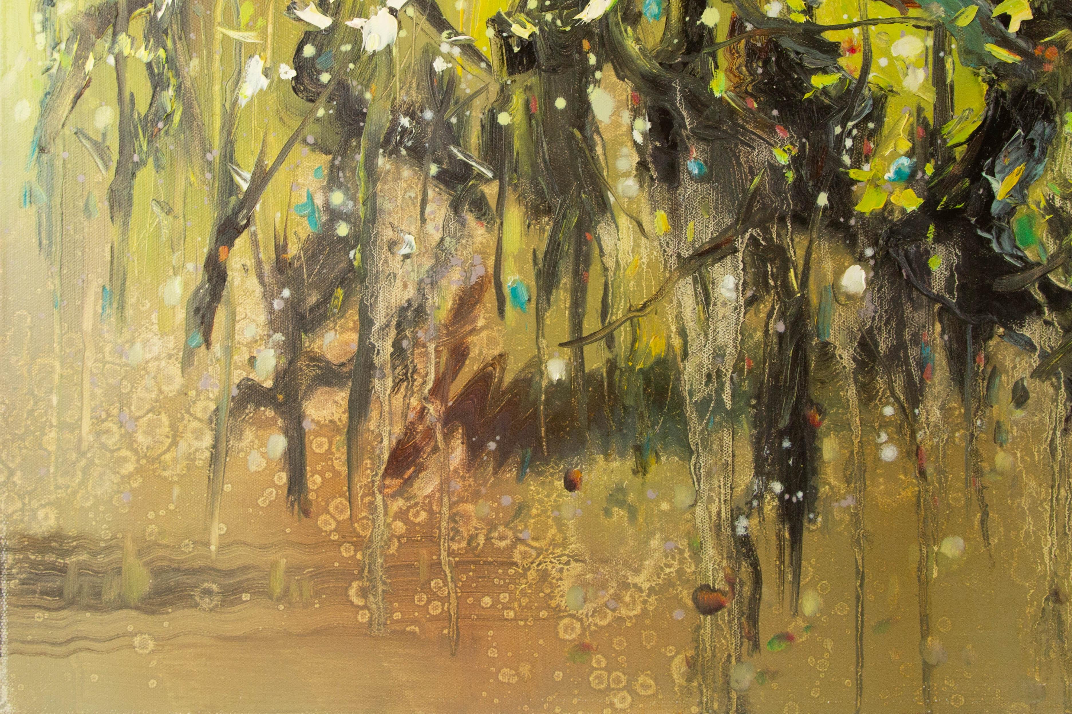 Zhenzhong Liu Floral Original Oil On Canvas 
