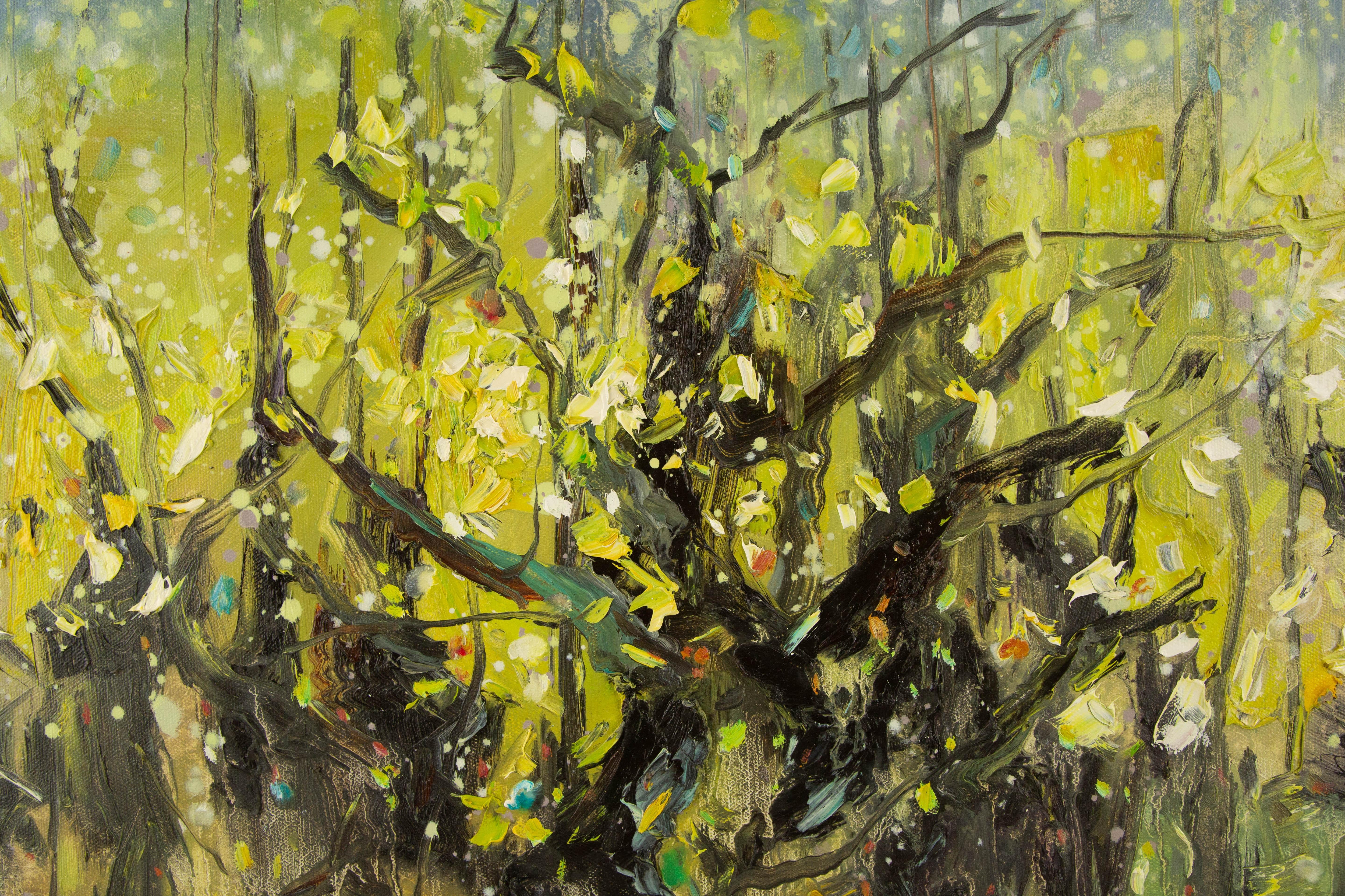 Zhenzhong Liu Floral Original Oil On Canvas 