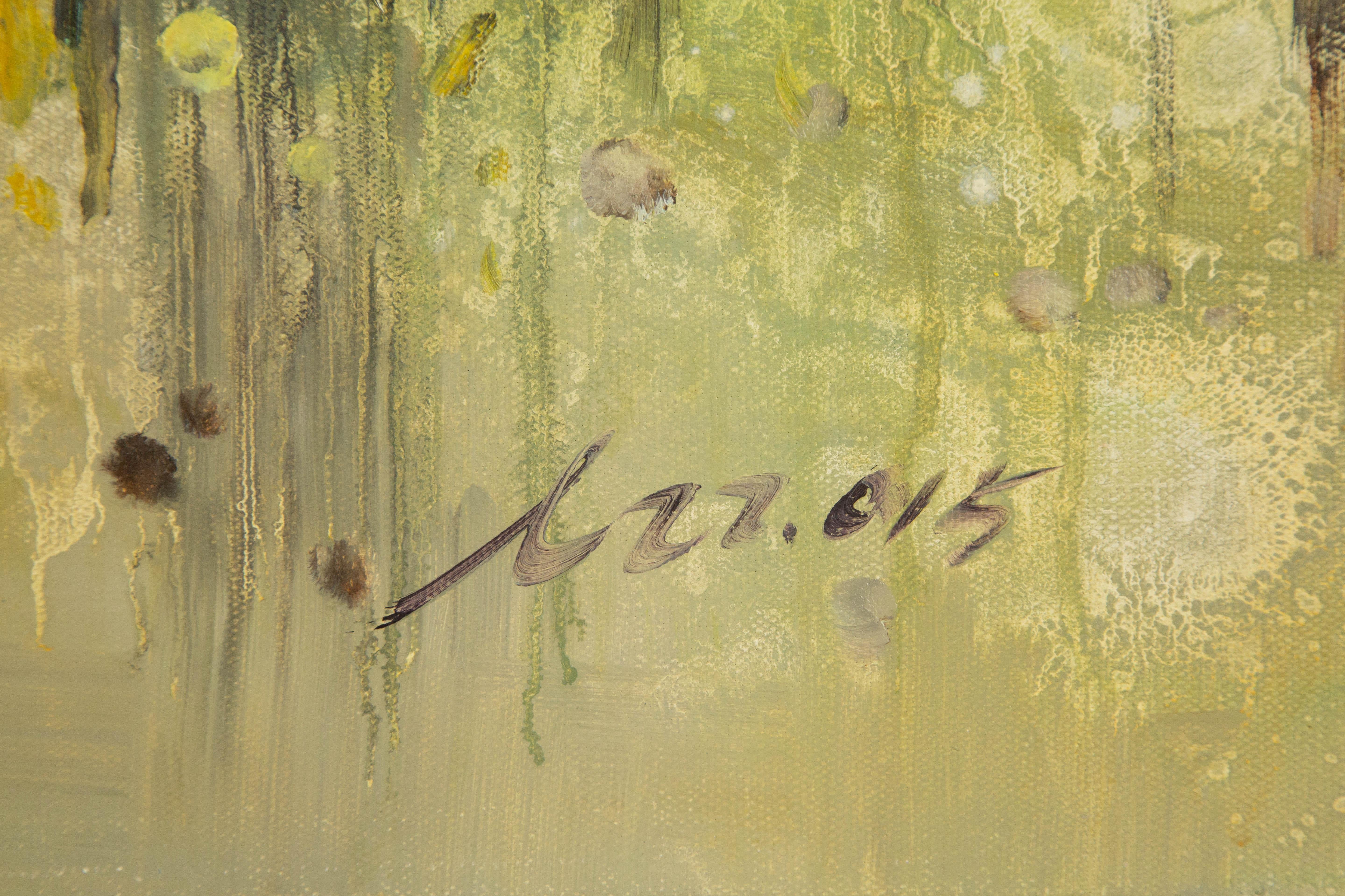 Zhenzhong Liu Floral Original Oil On Canvas 