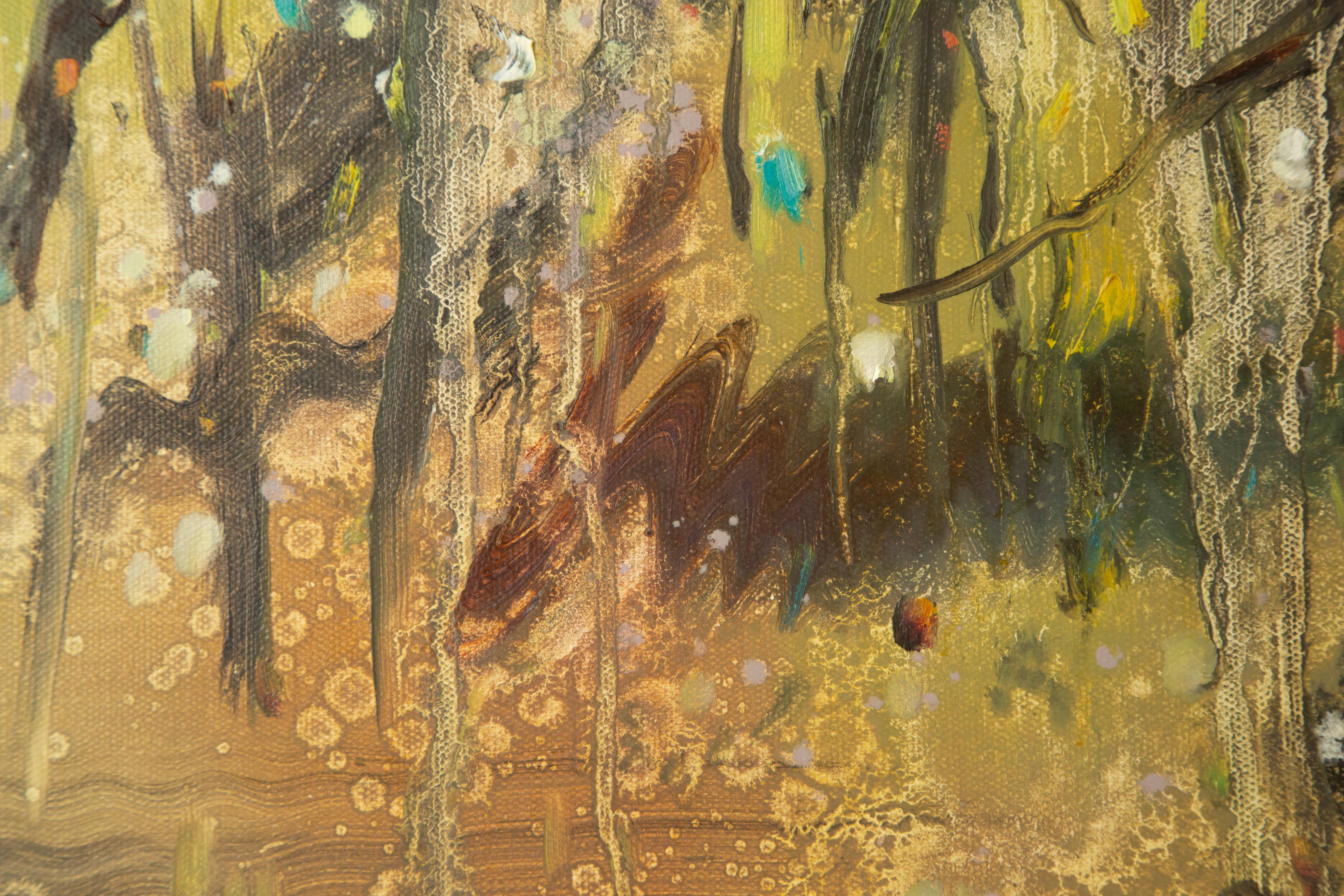 Zhenzhong Liu Floral Original Oil On Canvas 