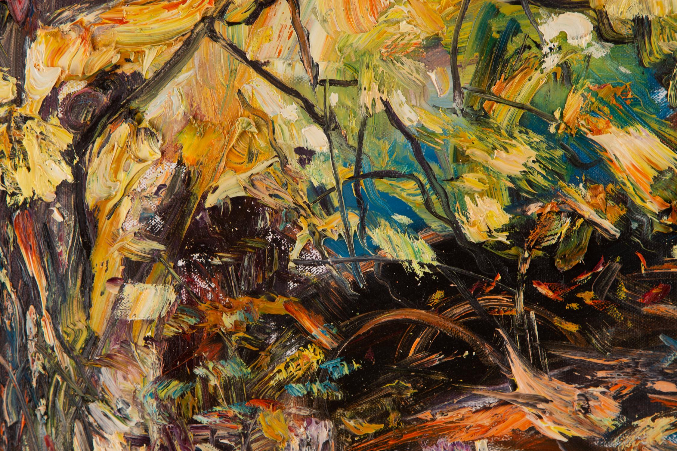 ZhenZhong Liu Landschaft, Original-Ölgemälde „Herbsttag“ im Angebot 1