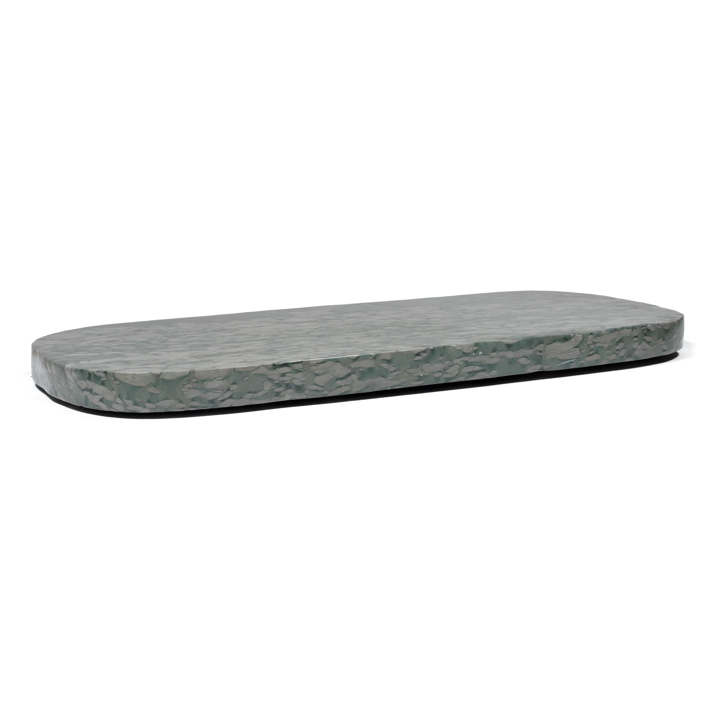 Organic Modern Zhenzhu Meditation Stone Slab For Sale