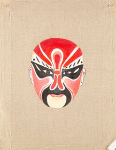 Zhifei Lin Contemporary Original Oil On Canvas "Peking Opera - Red"