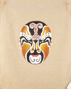 Zhifei Lin Contemporary Original Oil Painting "Peking Opera - Golden"