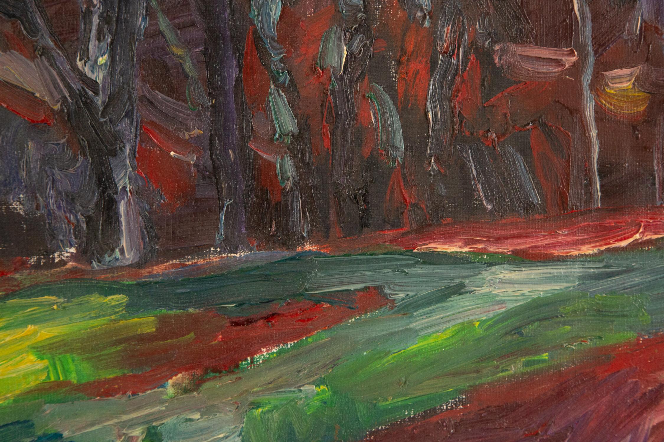 Peinture à l'huile originale de paysage Zhihui « Sans titre » en vente 4