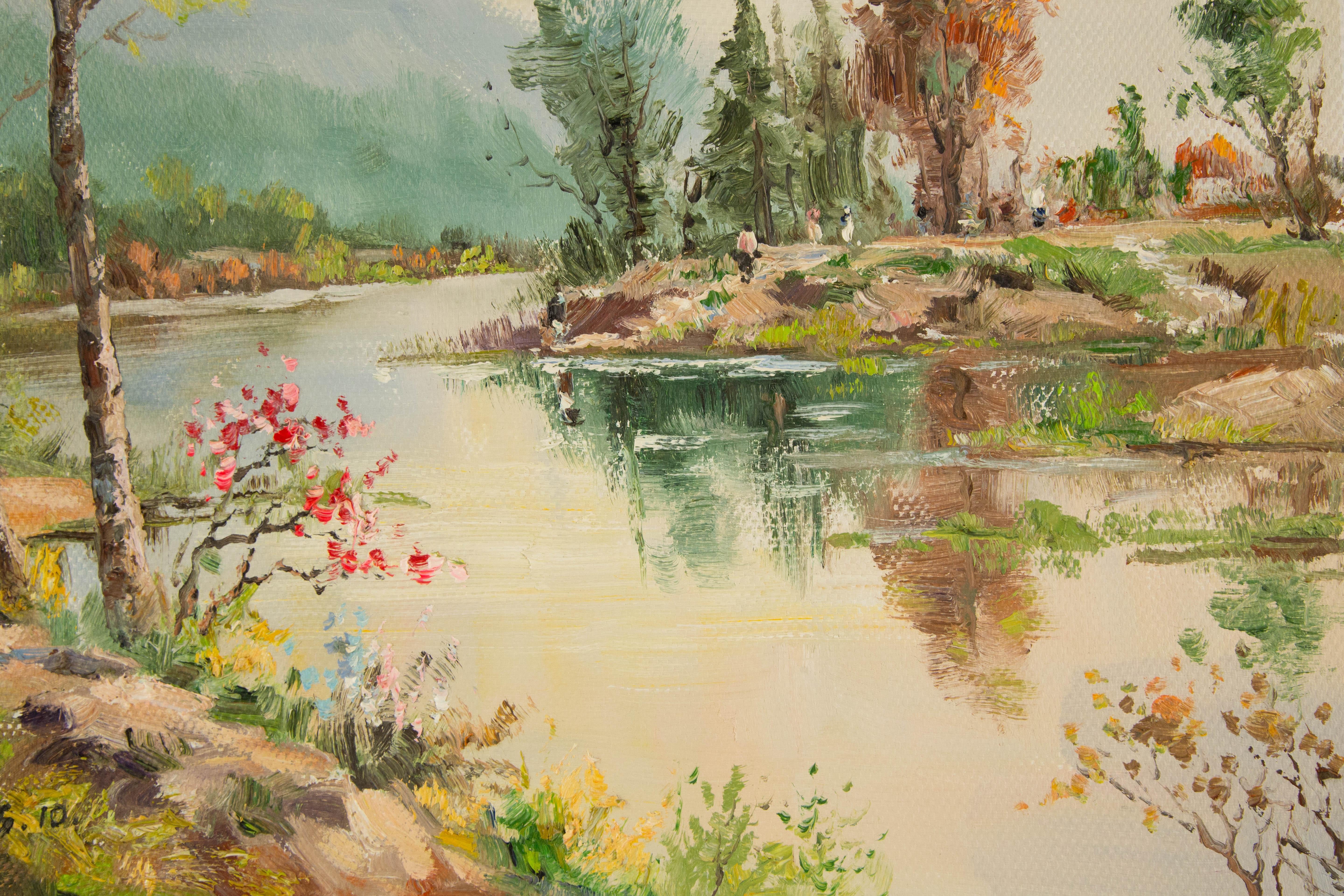 ZhiJun Hu Landschaft, Original, Ölgemälde auf Leinwand, „My Village Trip“ im Angebot 4