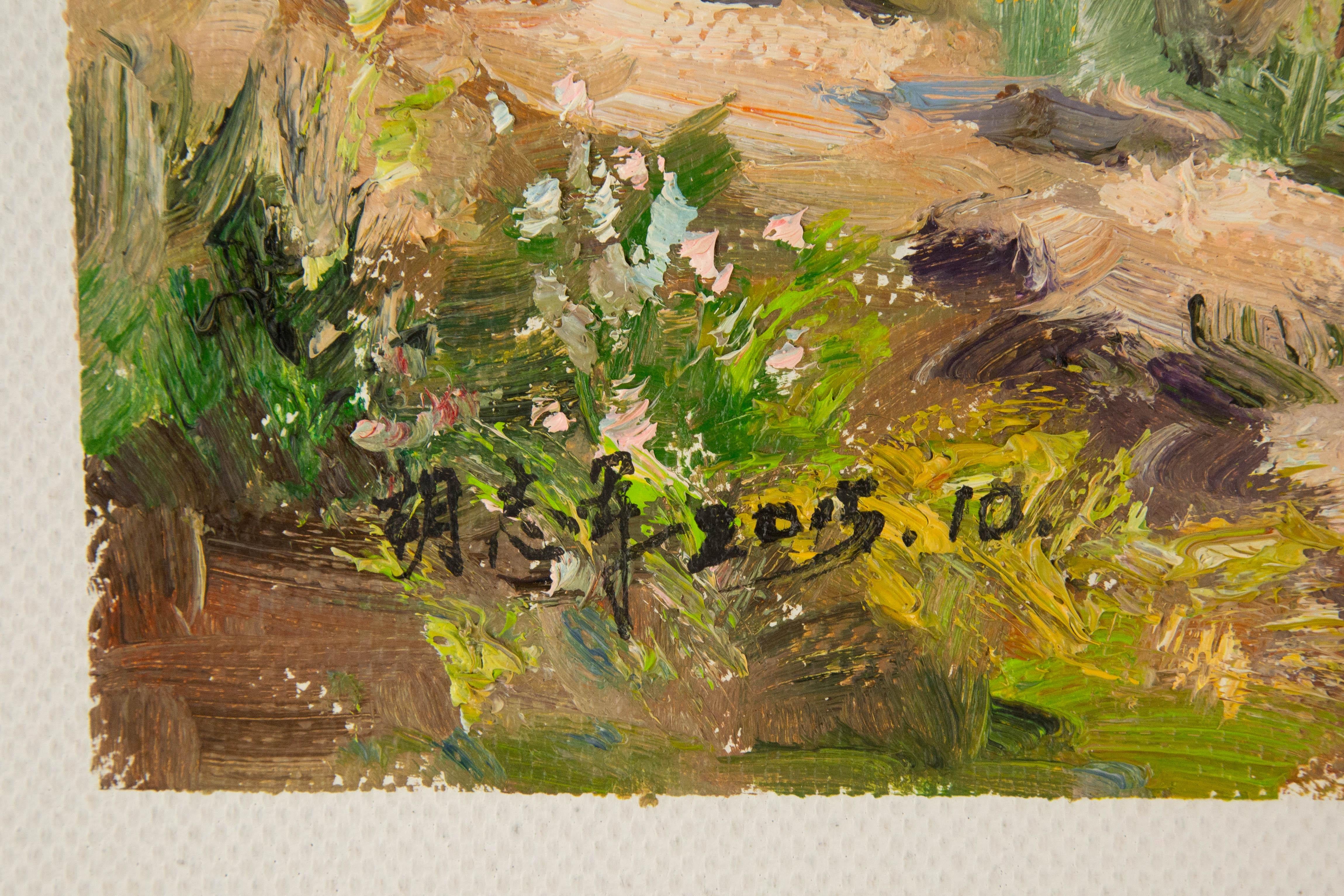 ZhiJun Hu Landschaft, Original, Ölgemälde auf Leinwand, „My Village Trip“ im Angebot 7