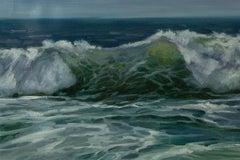 Zhijun Jiang Waterscape Original Oil On Canvas "Waves Crashing"
