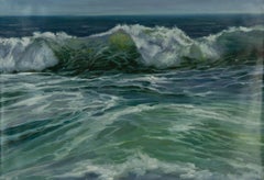 Zhijun Jiang Paesaggio acquatico originale Olio su tela "Onde che si infrangono"