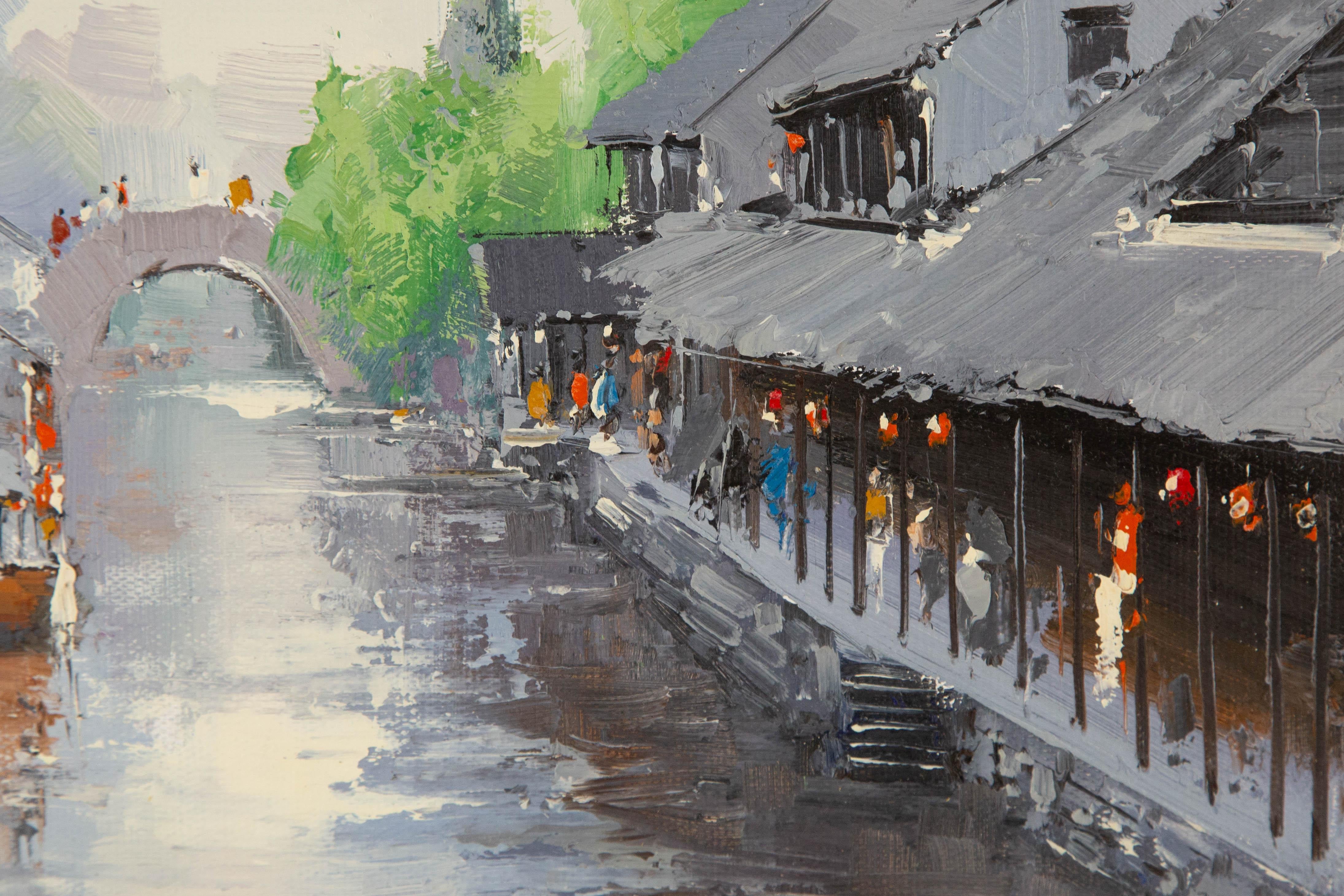 Zhikai Zhou Landscape Original Oil On Canvas 