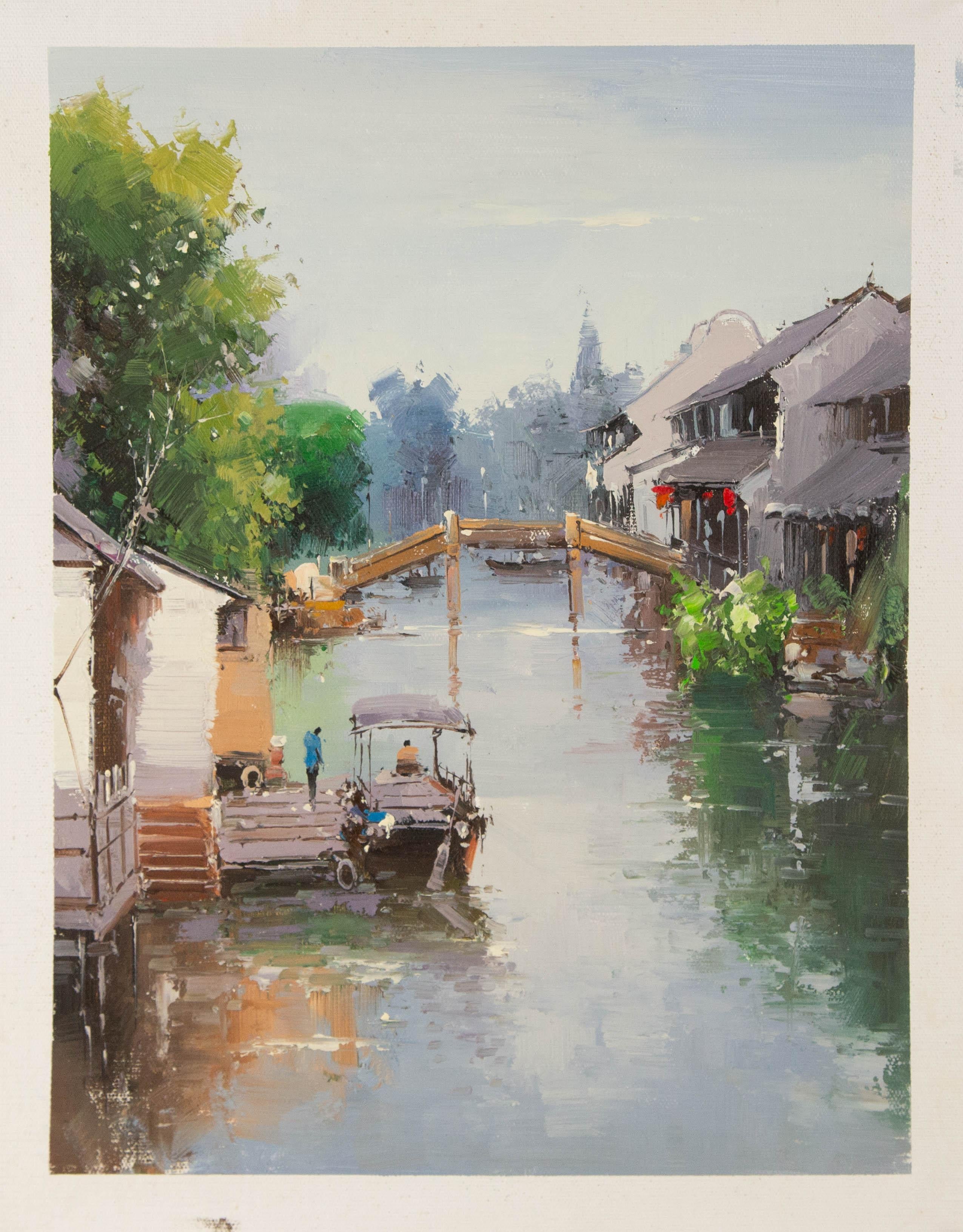 Zhikai Zhou Landscape Original Oil On Canvas 