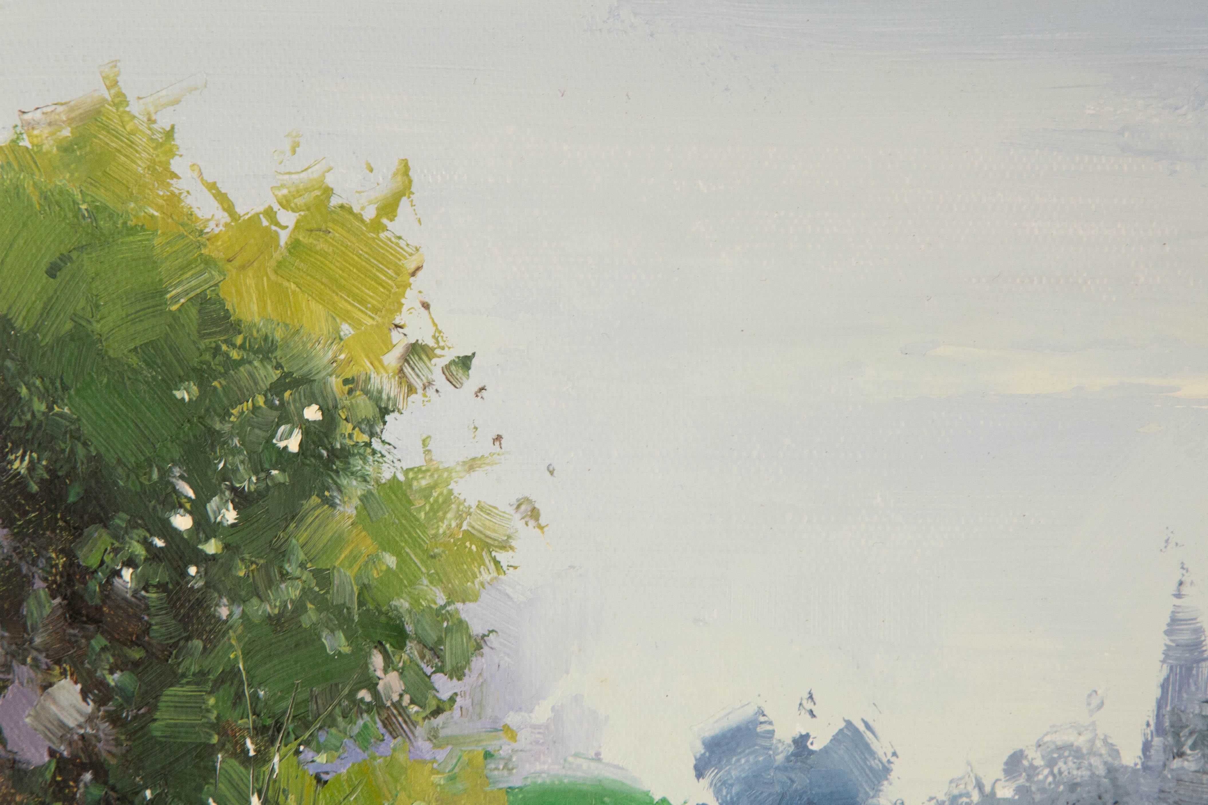 Zhikai Zhou Landscape Original Oil On Canvas 