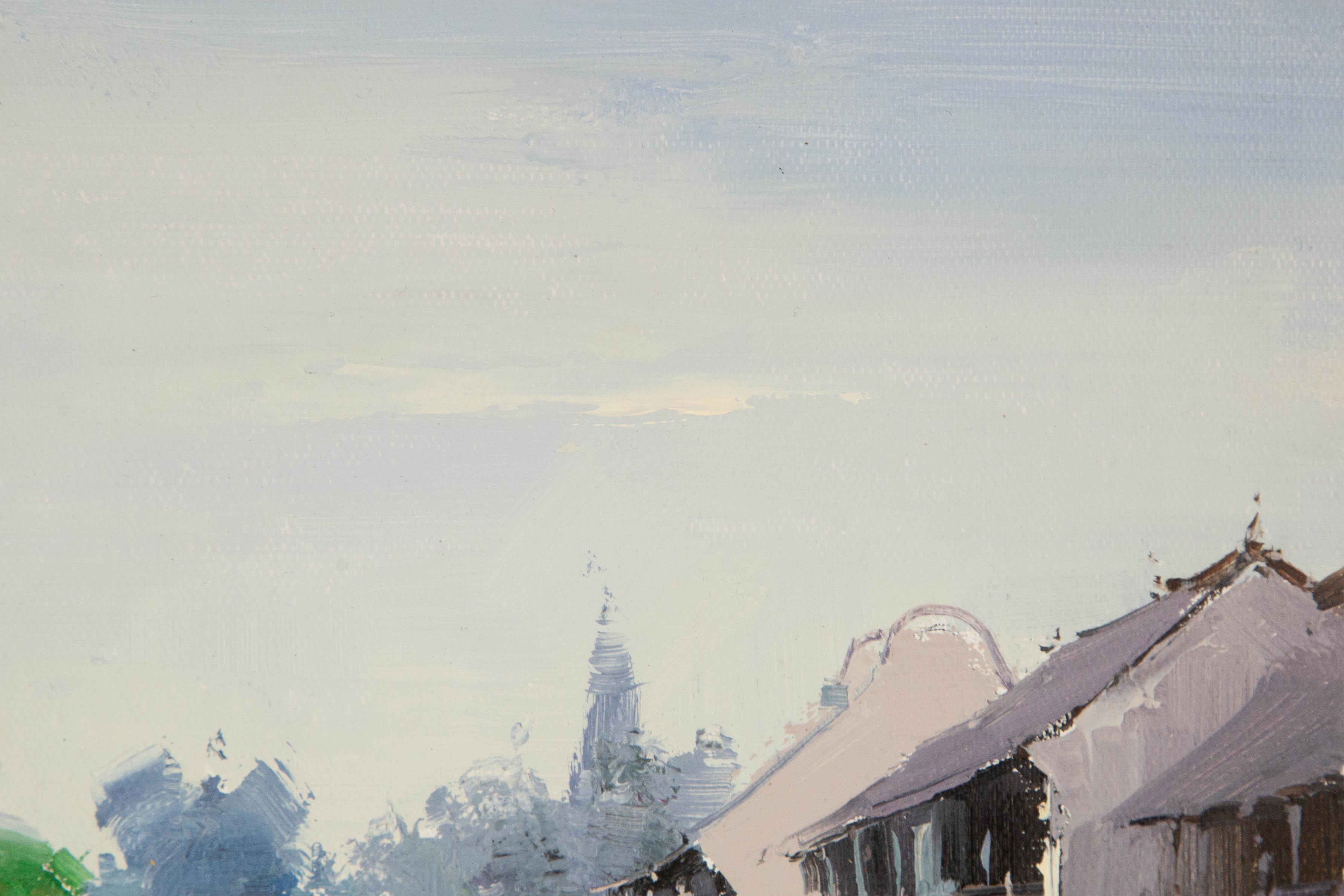 Zhikai Zhou Landscape Original Oil On Canvas 