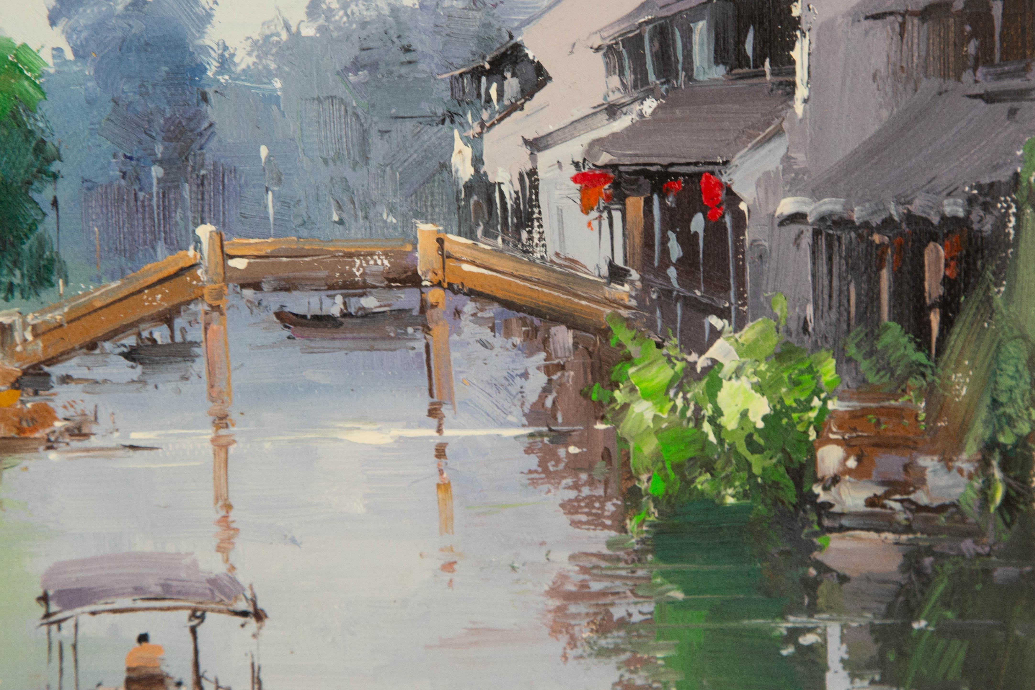 Zhikai Zhou Landscape Original Oil On Canvas 