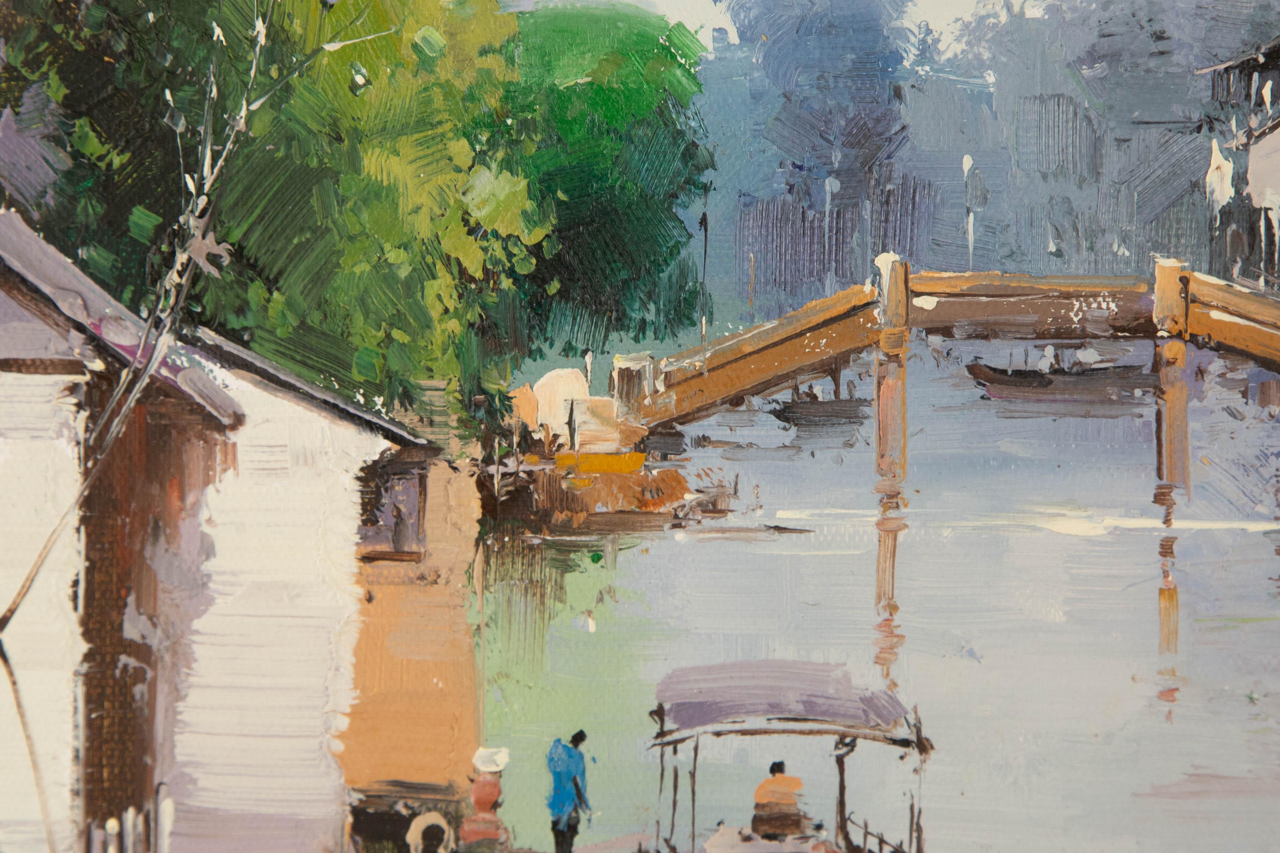 Zhikai Zhou Landscape Original Oil On Canvas 