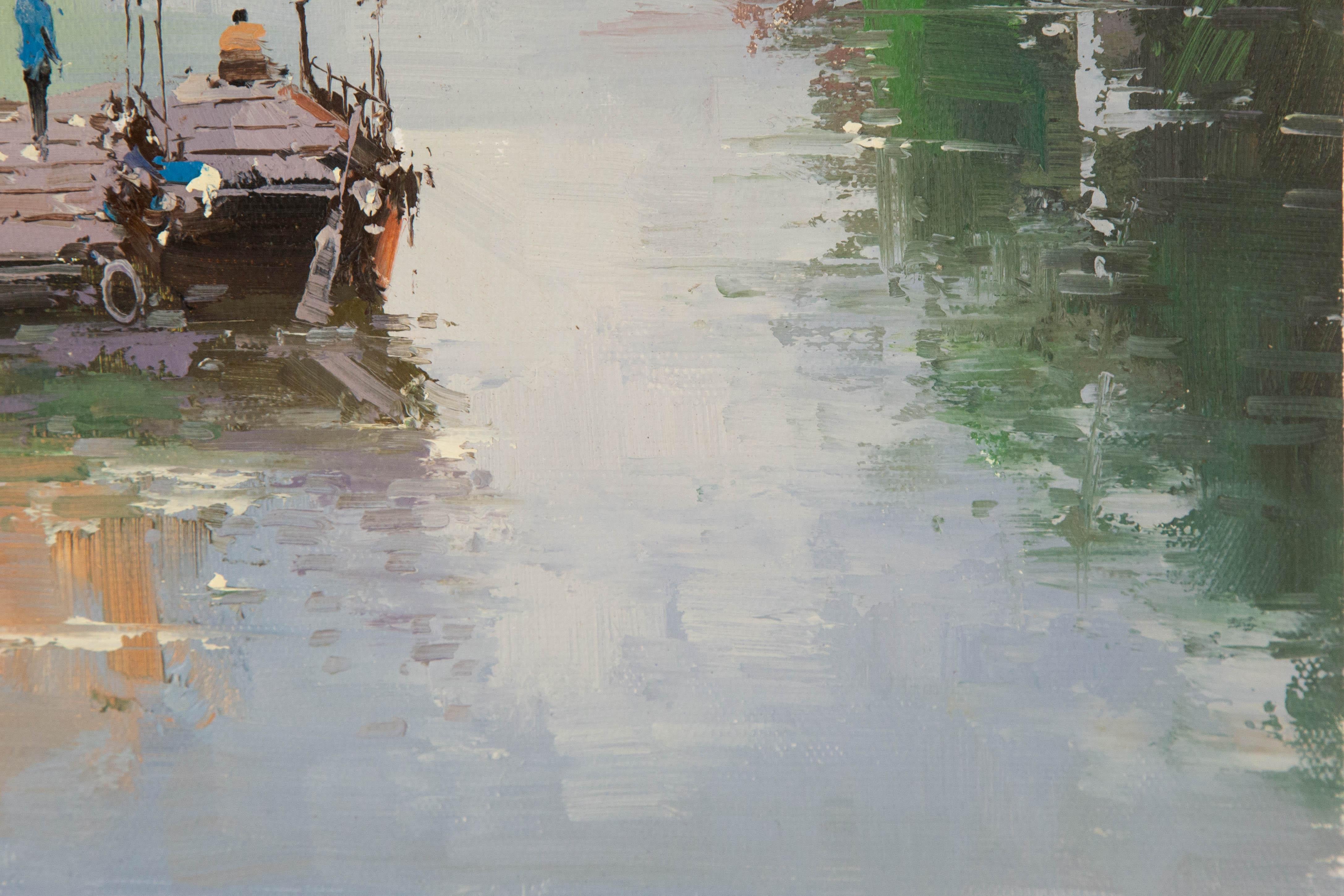 Zhikai Zhou Landscape Original Oil On Canvas 