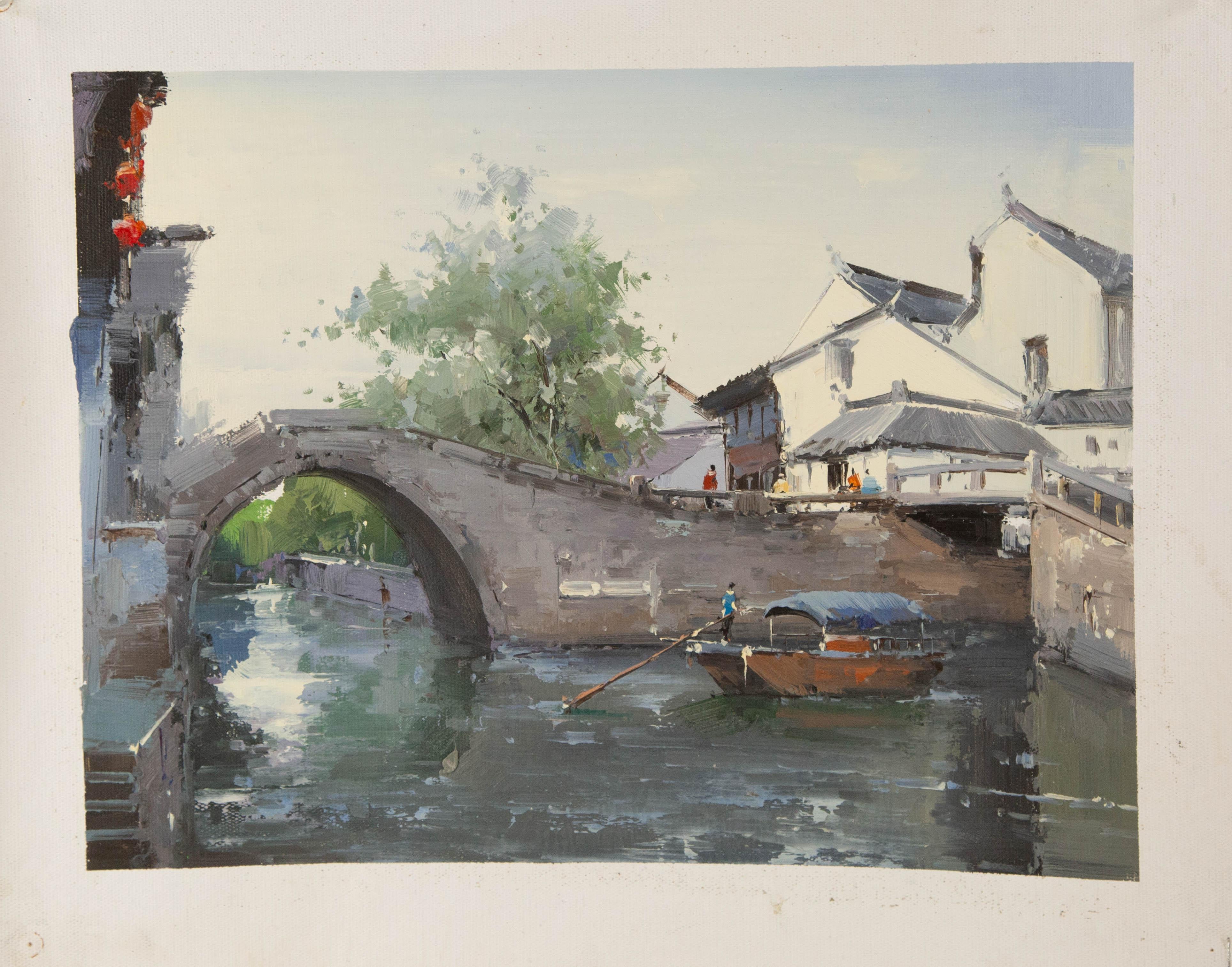 Zhikai Zhou Landscape Original Oil On Canvas 