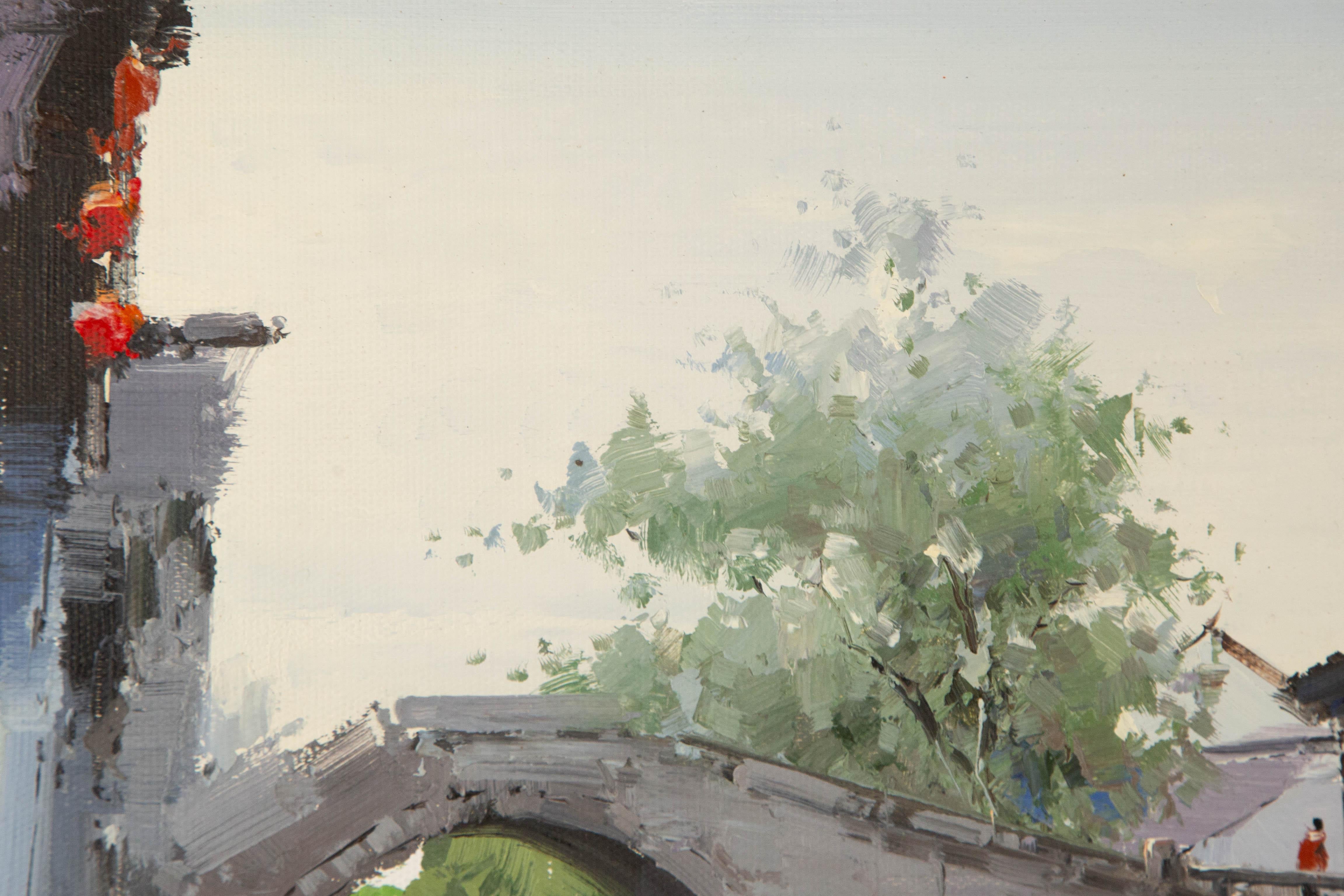 Zhikai Zhou Landscape Original Oil On Canvas 