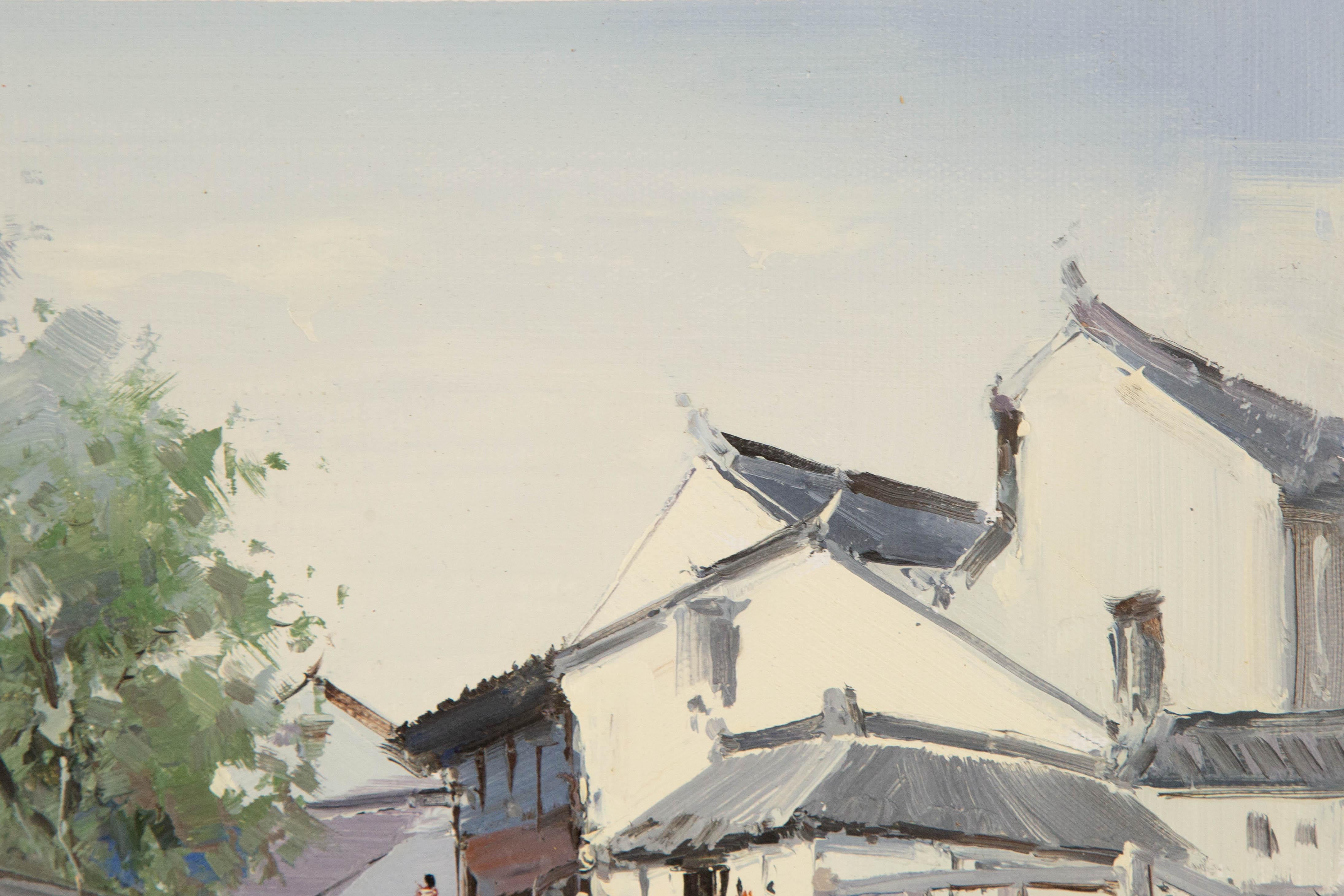 Zhikai Zhou Landscape Original Oil On Canvas 