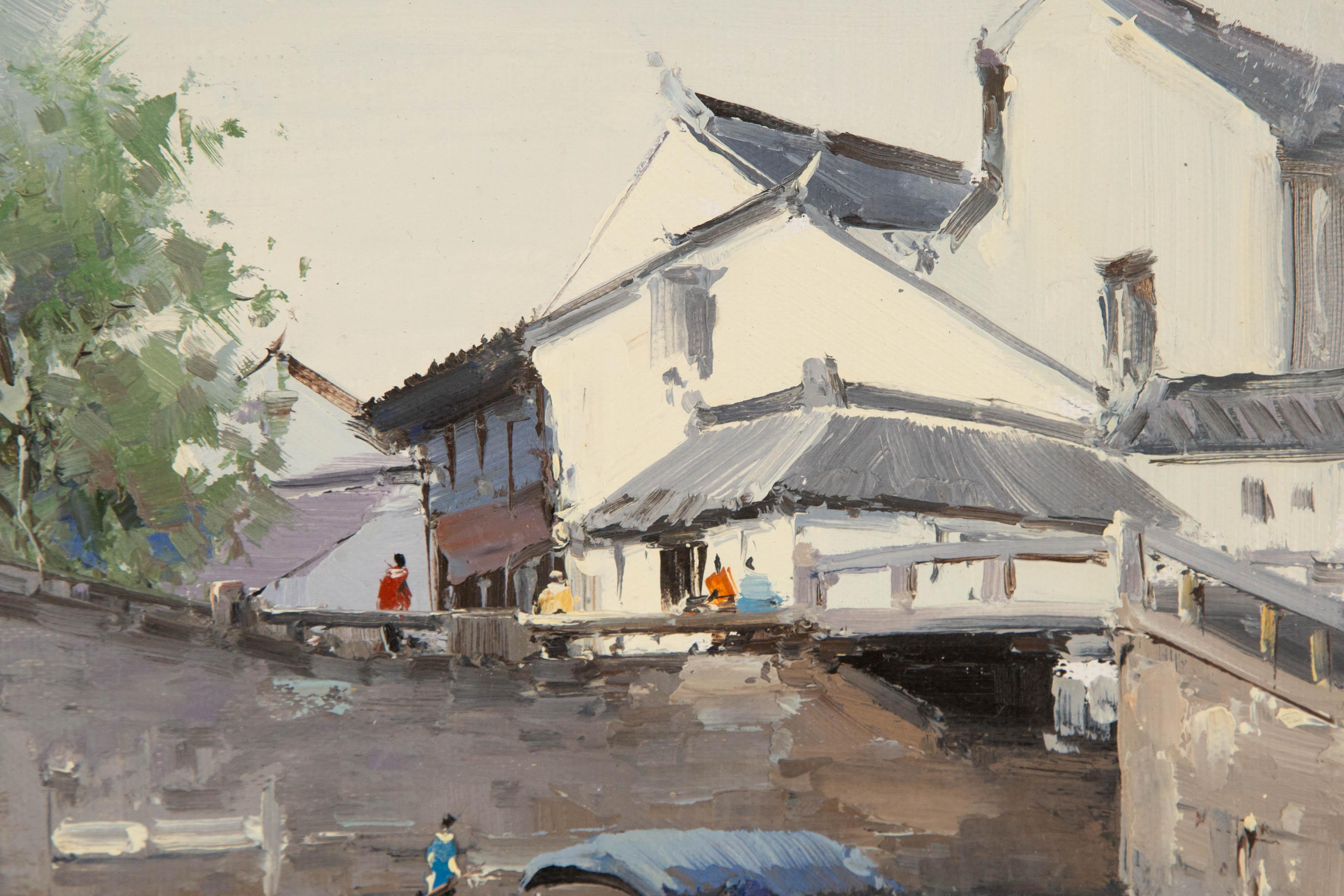 Zhikai Zhou Landscape Original Oil On Canvas 