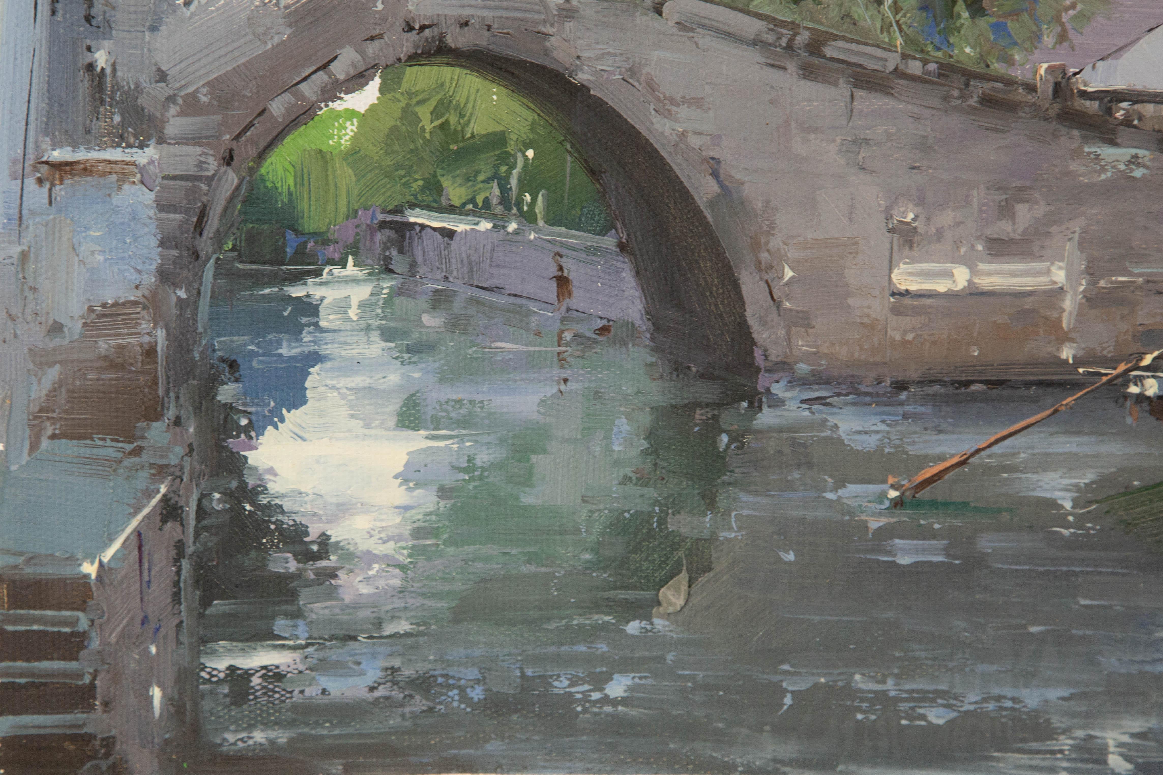 Zhikai Zhou Landscape Original Oil On Canvas 