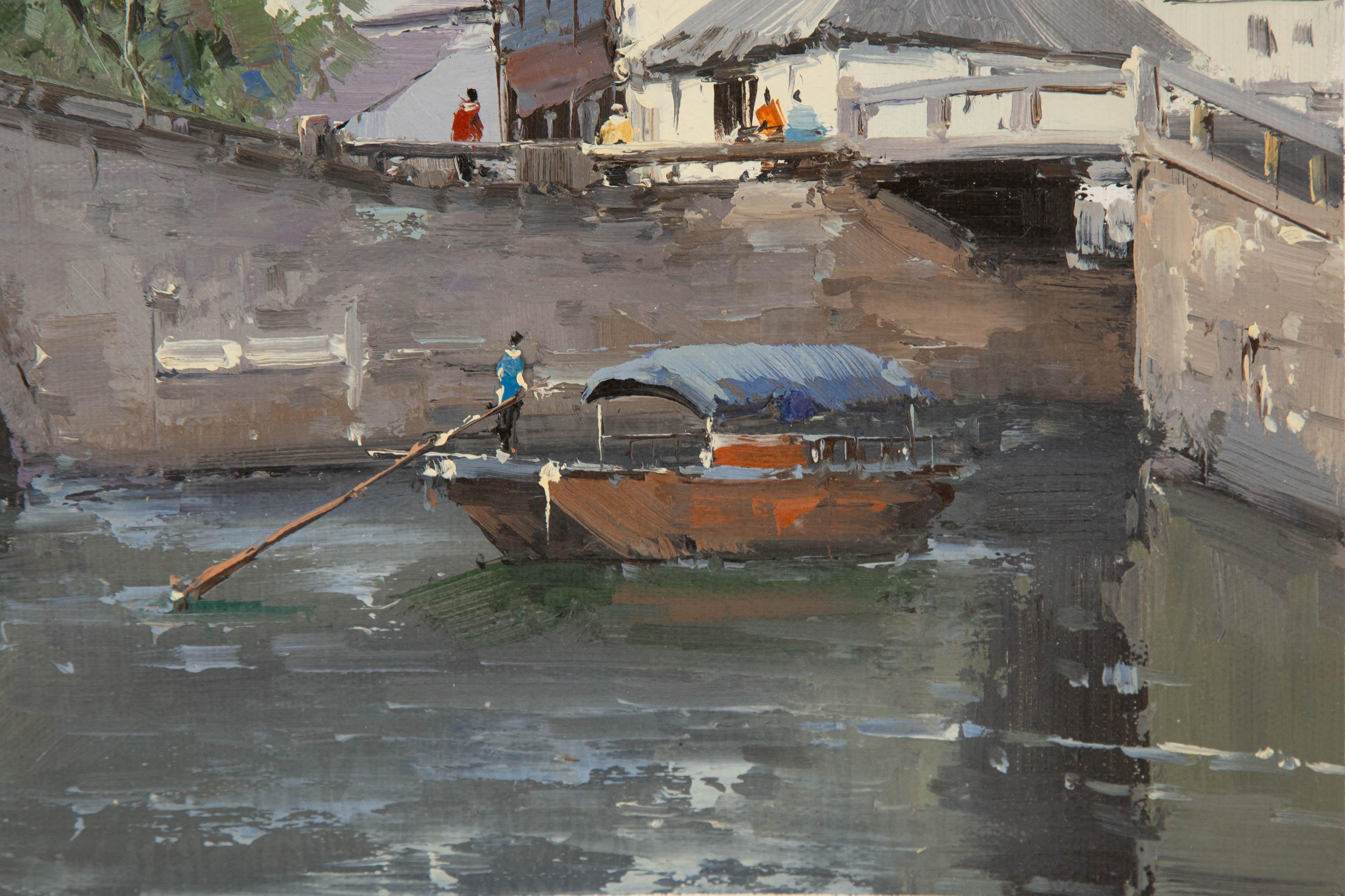 Zhikai Zhou Landscape Original Oil On Canvas 