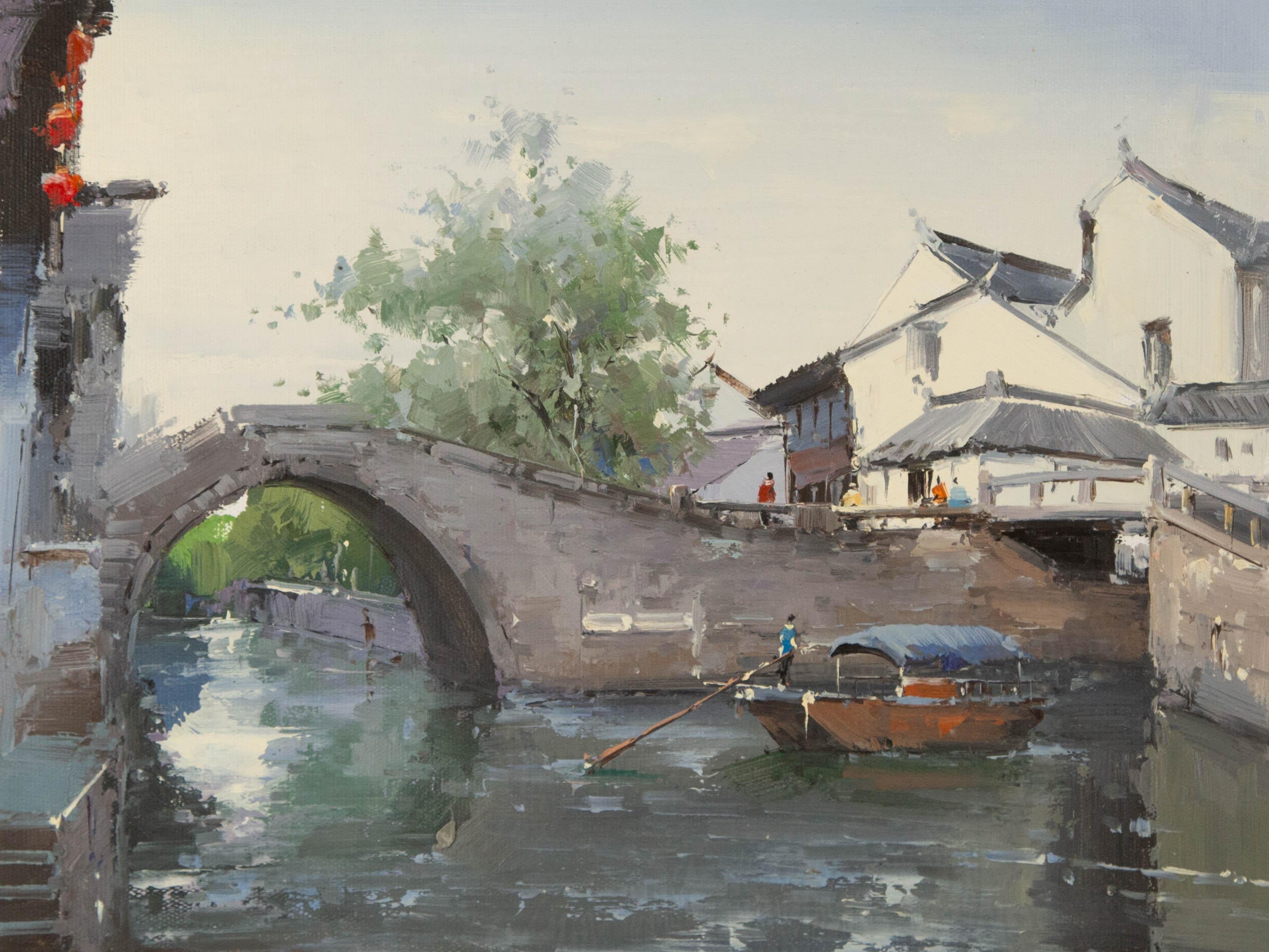 Zhikai Zhou Landscape Original Oil On Canvas "Passingby"