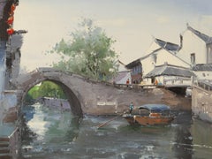 Zhikai Zhou Landscape Original Oil On Canvas "Passingby"
