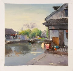 Zhikai Zhou Landscape Original Oil On Canvas "Reflection III"