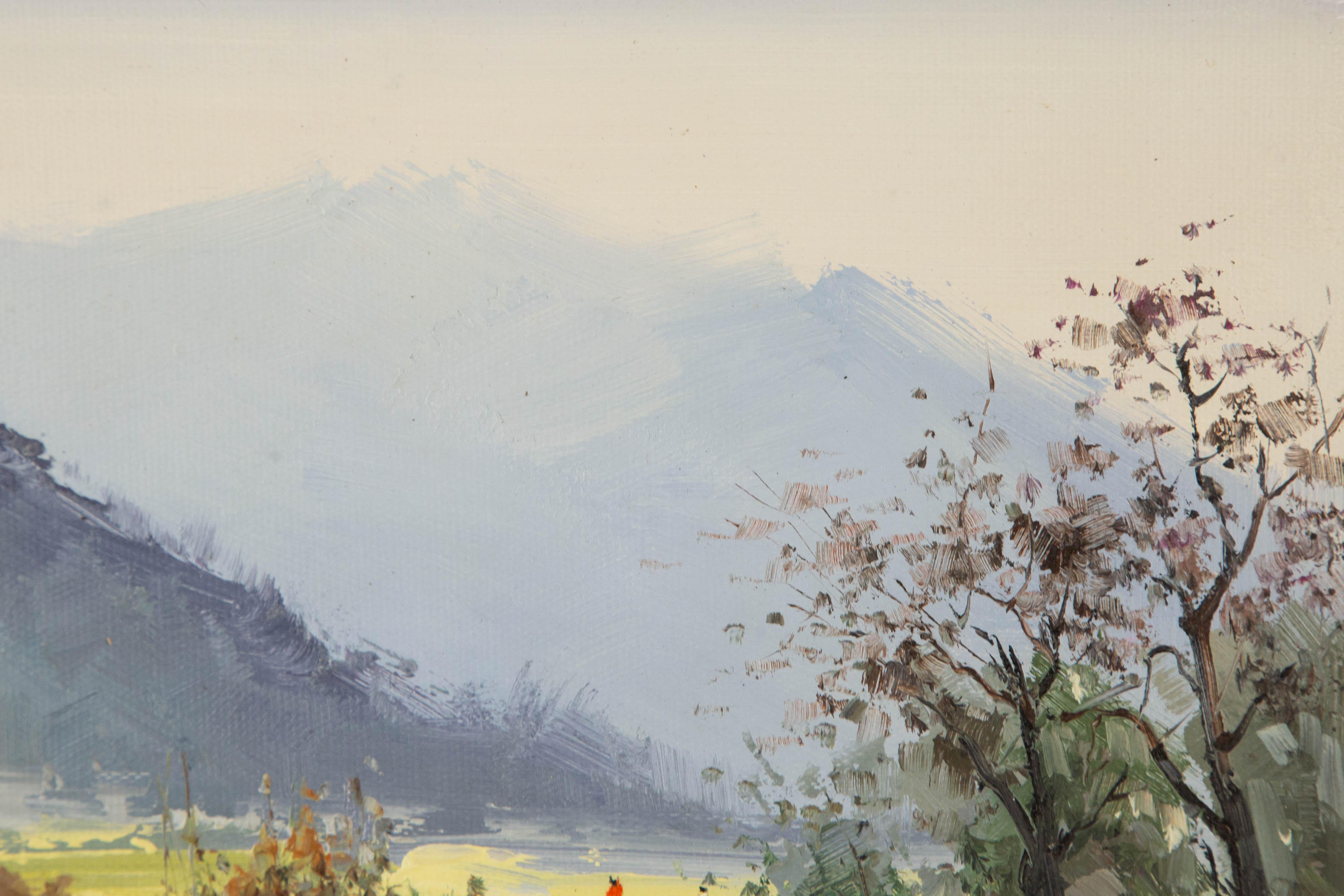 Zhikai Zhou Landschaft Original Öl auf Leinwand 