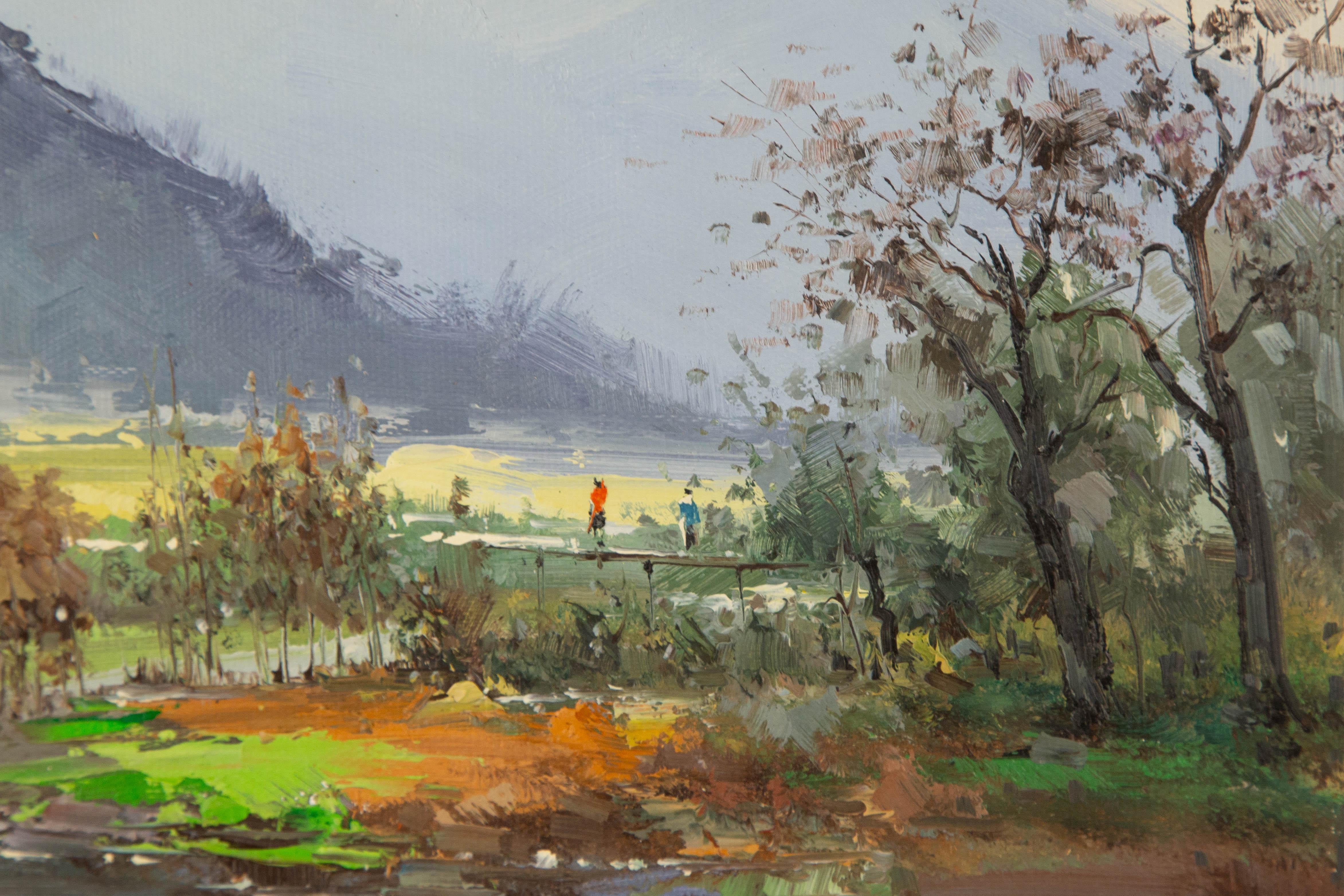 Zhikai Zhou Landschaft Original Öl auf Leinwand 