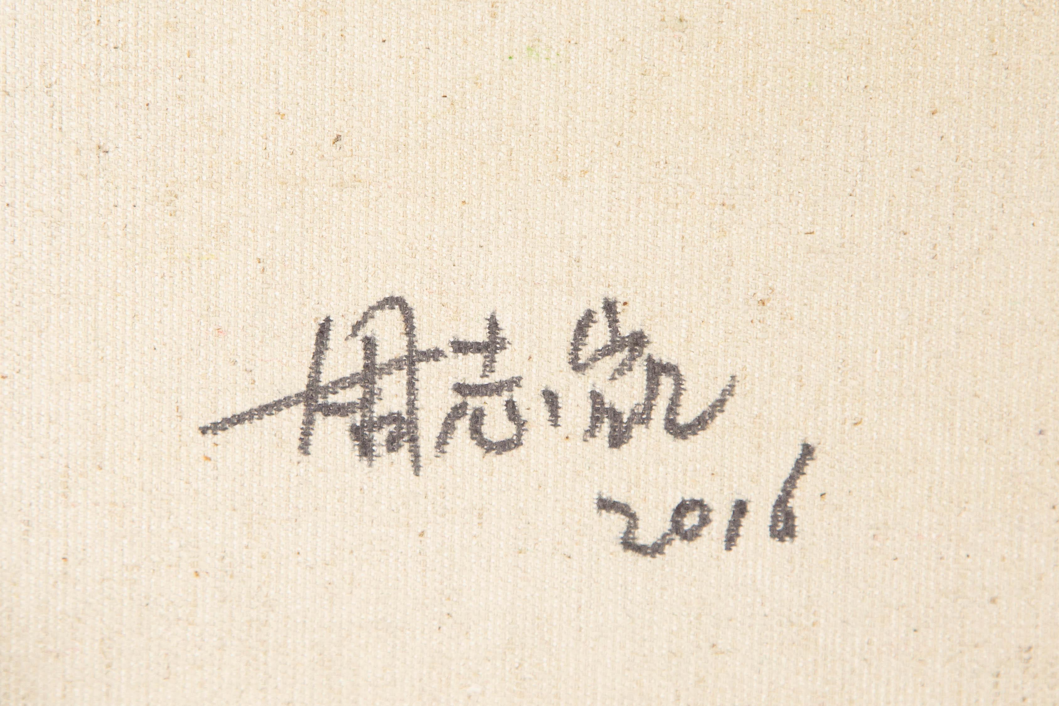 Zhikai Zhou Wasserlandschaft Original Öl auf Leinwand 