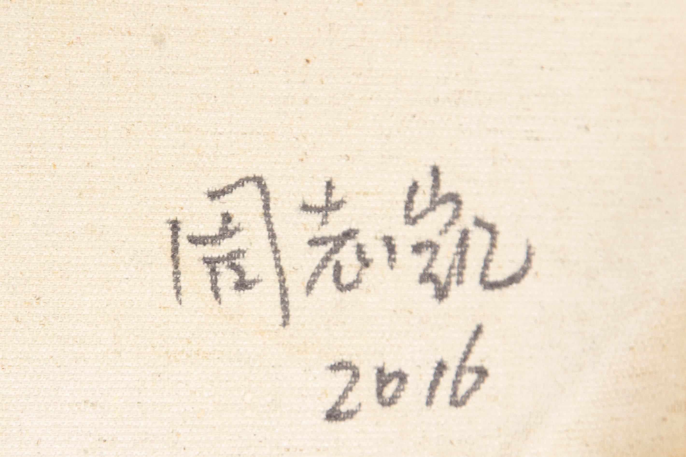 Zhikai Zhou Wasserlandschaft Original Öl auf Leinwand 