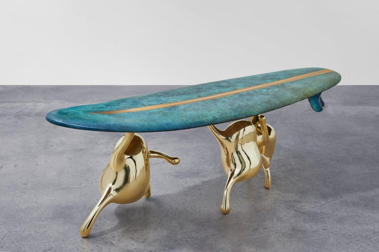 Zhipeng Tan, Brass 'Surf' Bench, TanTan Collection In New Condition For Sale In Beverly Hills, CA