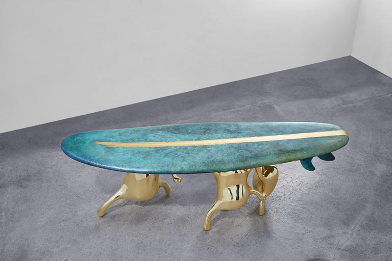 Zhipeng Tan, Brass 'Surf' Bench, TanTan Collection For Sale 1