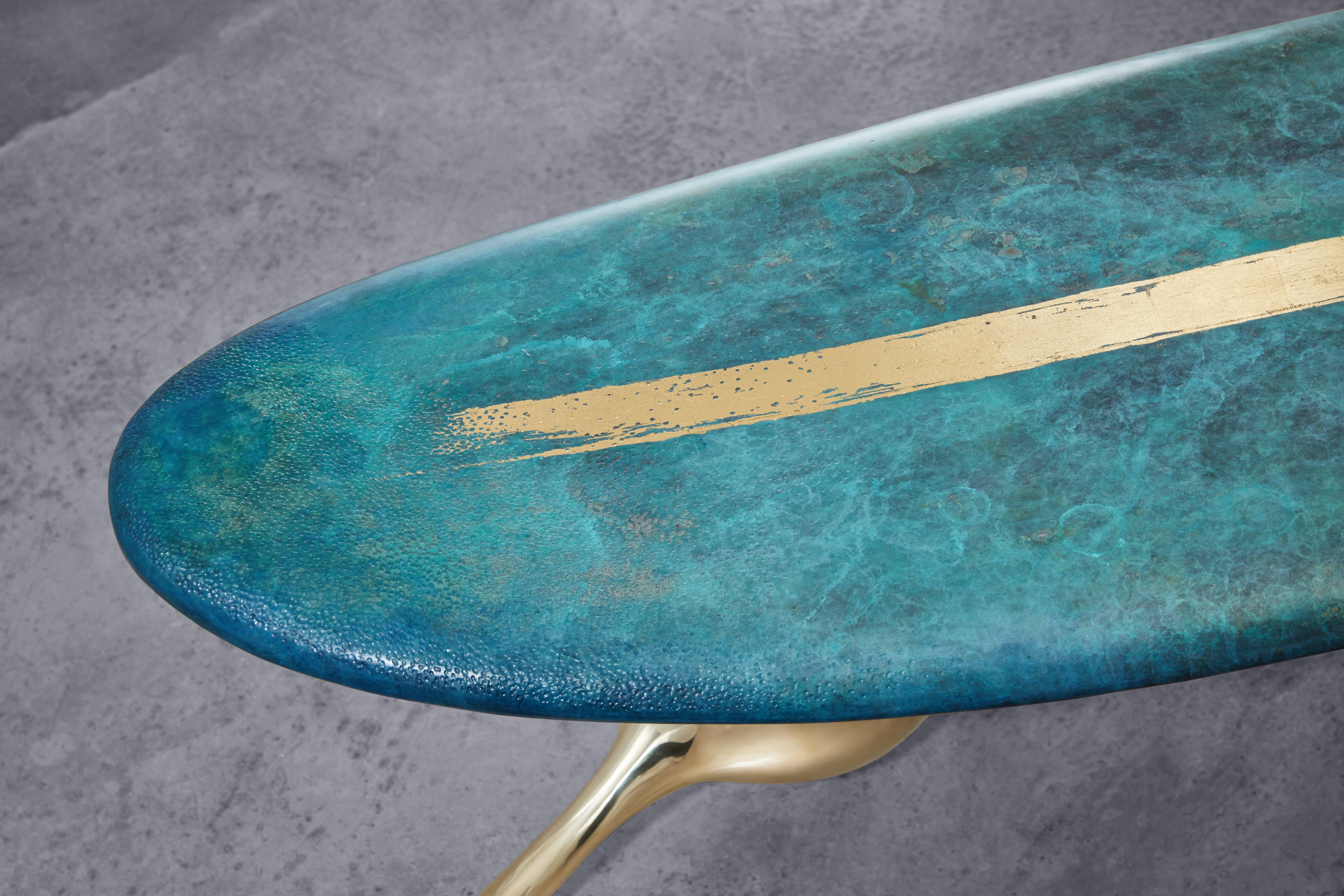 Contemporary Zhipeng Tan, Brass 'Surf' Bench, TanTan Collection For Sale