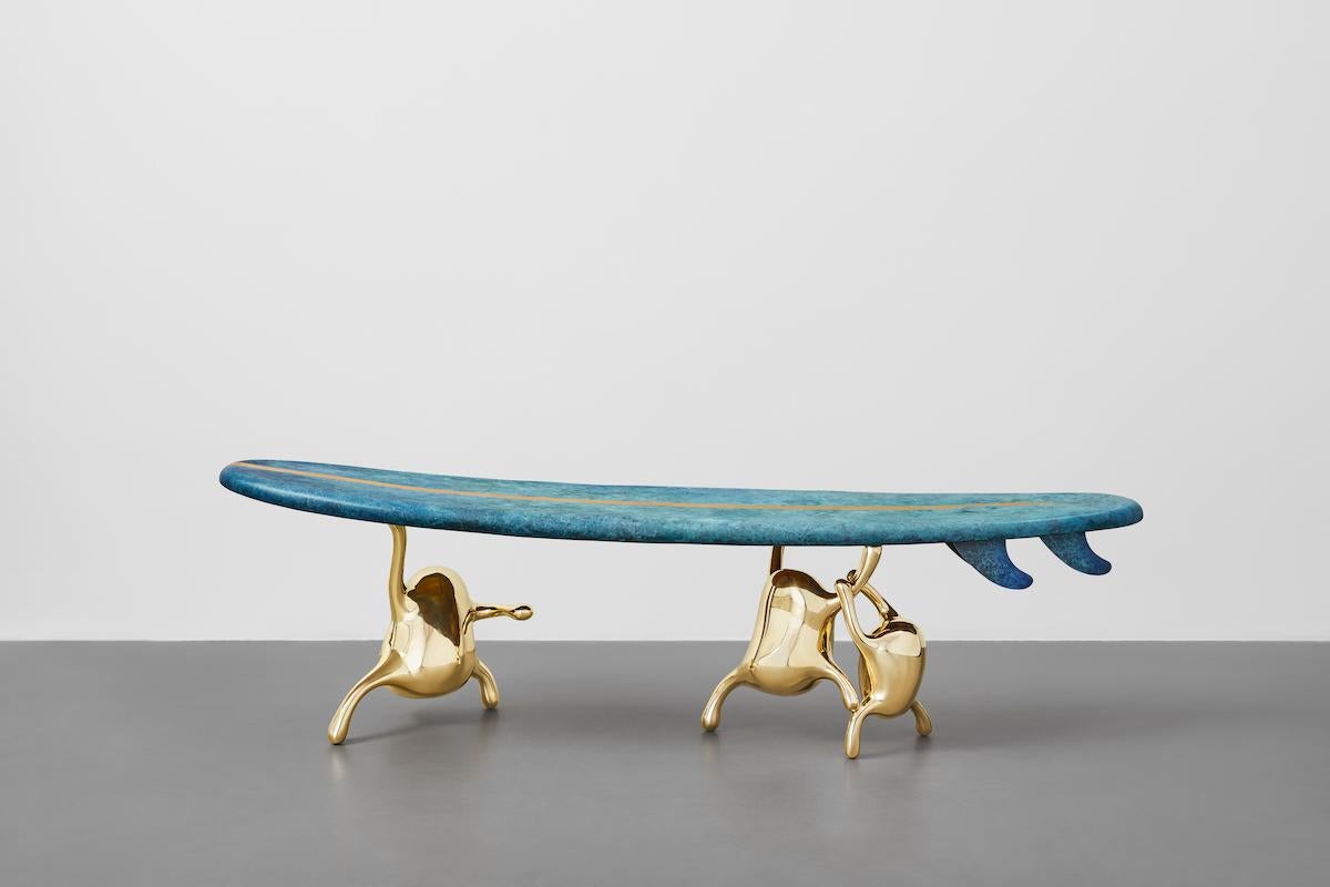 Zhipeng Tan, Brass 'Surf (Large)' Bench, TanTan Collection In New Condition In Beverly Hills, CA