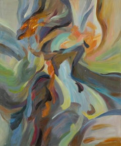 Zhiqin Yu Óleo Original Abstracto Sobre Lienzo "Ritmo"